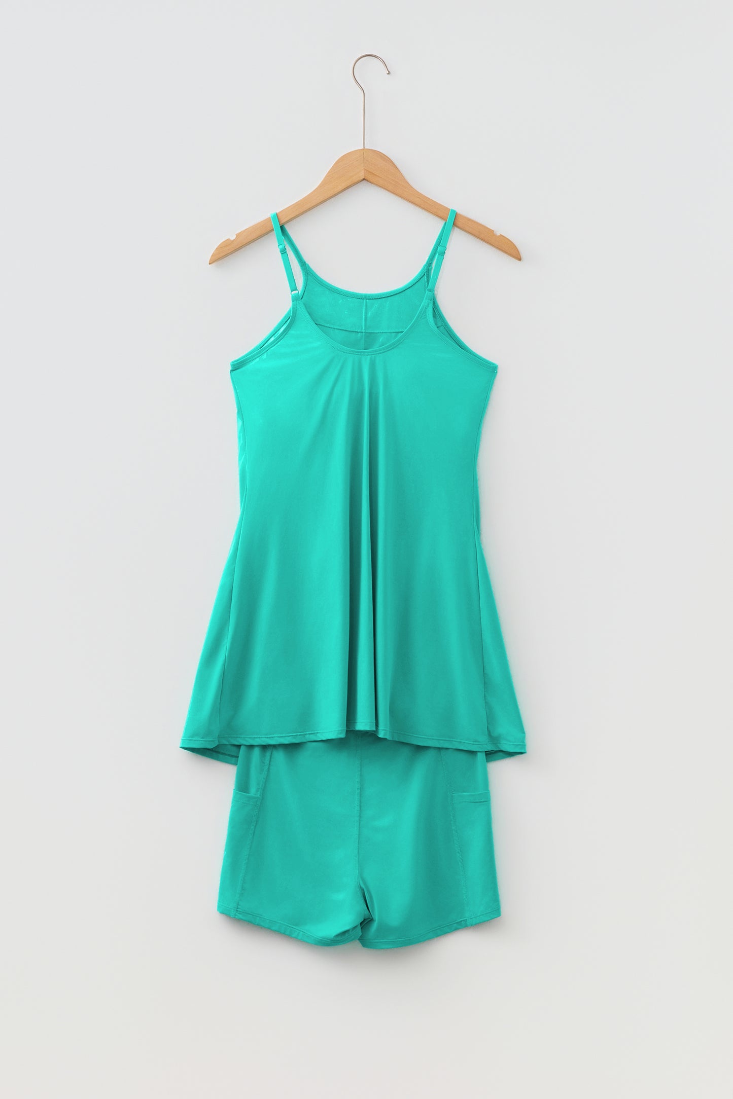 Pink Solid Color Tunic Tank Dress Athletic Shorts Two Piece Set-TOPS / DRESSES-[Adult]-[Female]-2022 Online Blue Zone Planet