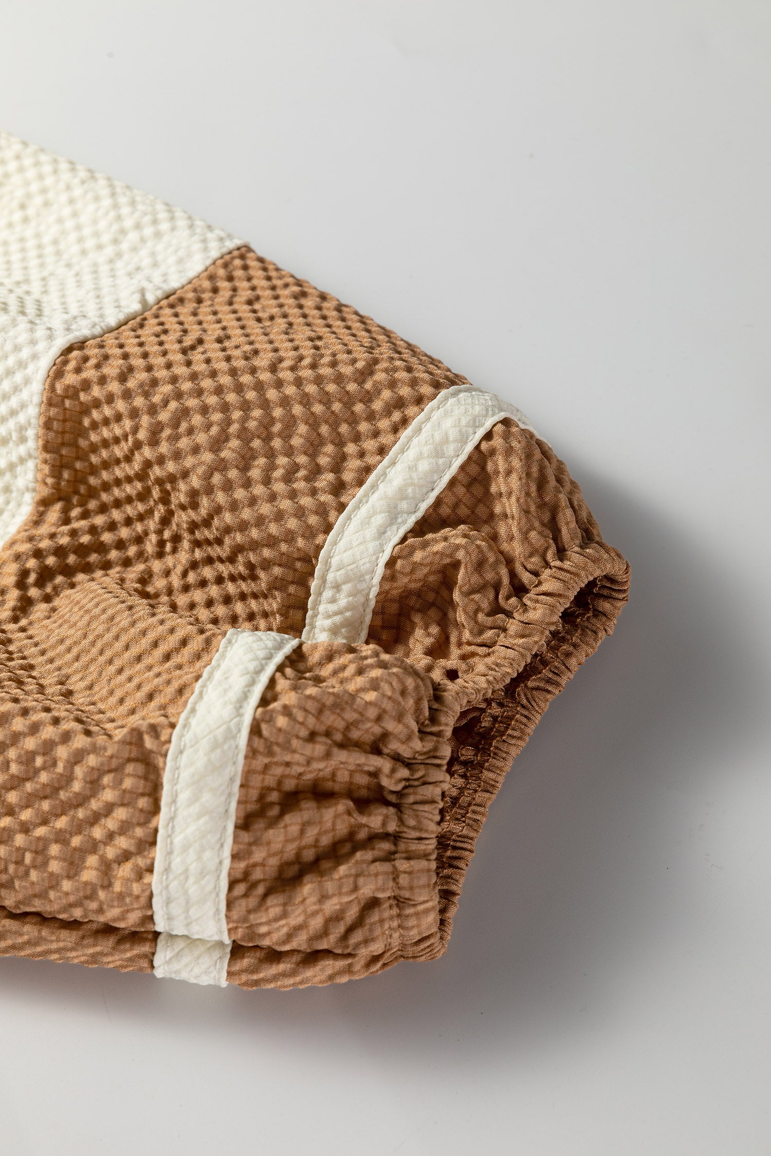 Jet Stream Color Block Patchwork Detail V Neck Textured Long Sleeve Blouse-Tops/Blouses & Shirts-[Adult]-[Female]-2022 Online Blue Zone Planet