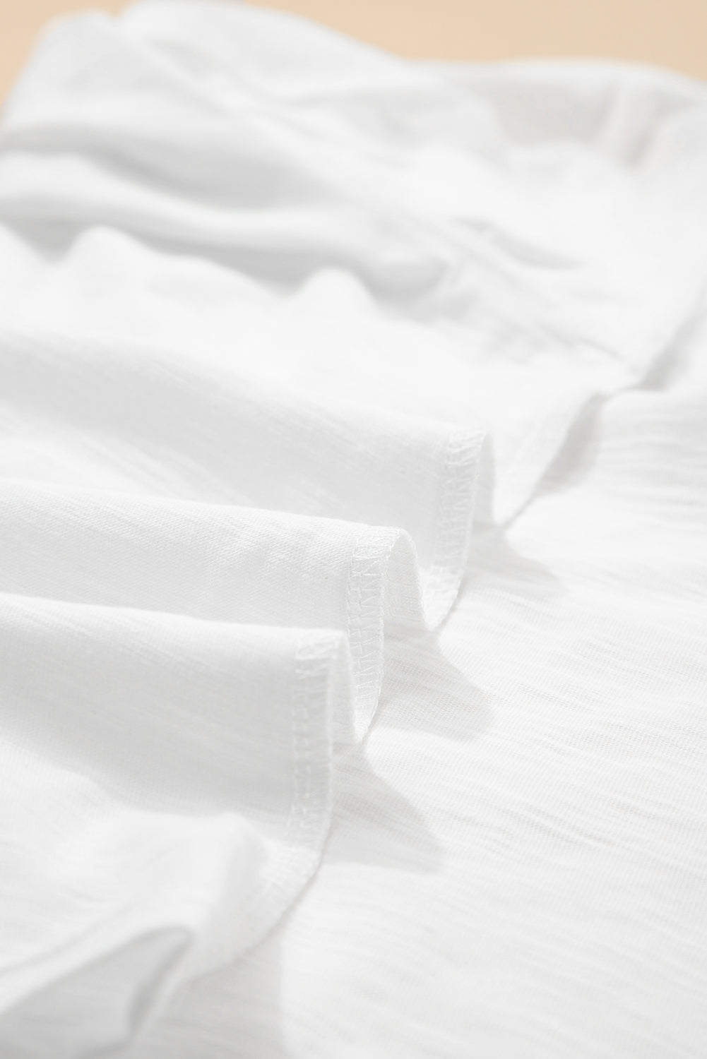 White Layered Ruffle Short Sleeve Round Neck Top-Tops/Tops & Tees-[Adult]-[Female]-2022 Online Blue Zone Planet