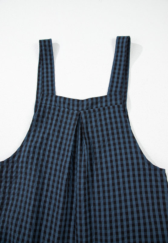 Blue Zone Planet | Plaid Wide Strap Wide Leg Overalls-TOPS / DRESSES-[Adult]-[Female]-2022 Online Blue Zone Planet