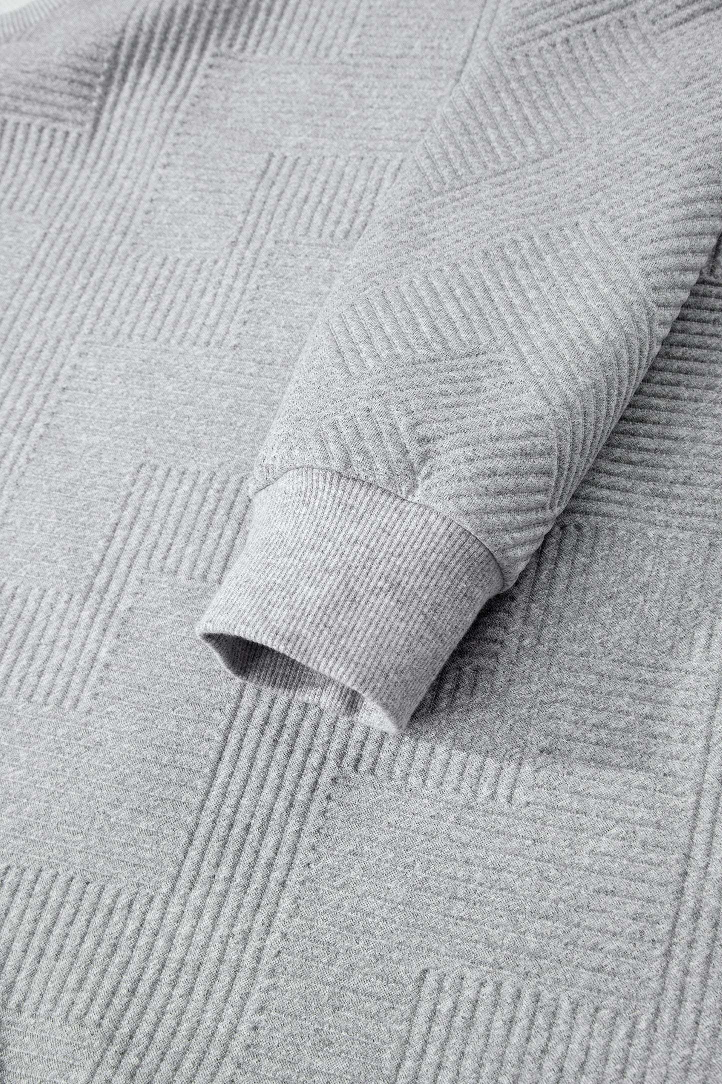 Medium Grey Trendy Textured Half Zip Loose Sweatshirt-Tops/Sweatshirts & Hoodies-[Adult]-[Female]-2022 Online Blue Zone Planet