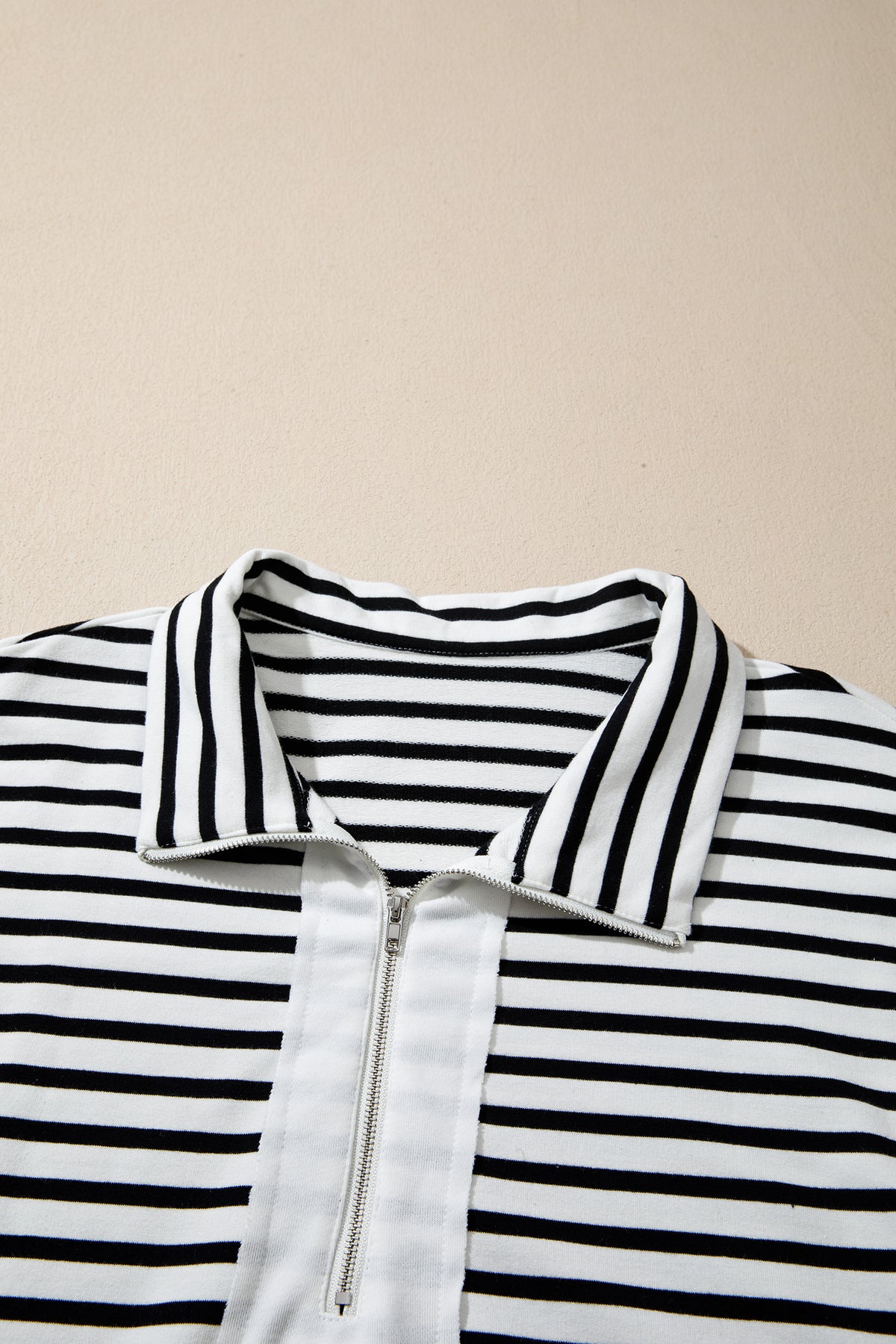 White Stripe Striped Colorblock V Neck Long Sleeve Shift Plus Size Blouse-Plus Size/Plus Size Tops/Plus Size Long Sleeve Tops-[Adult]-[Female]-2022 Online Blue Zone Planet