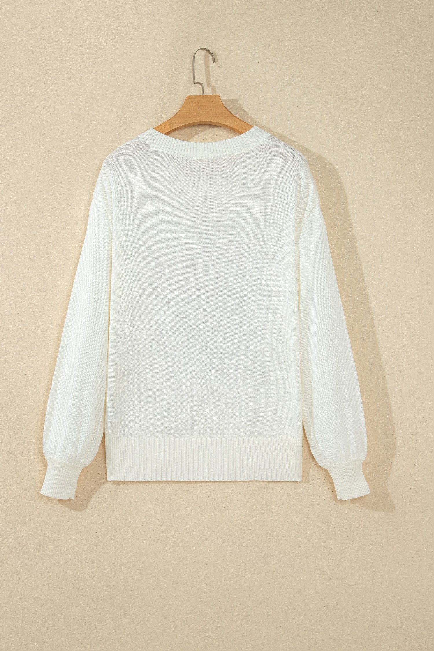 White Western Floral Dropped Shoulder Lightweight Knit Sweater-TOPS / DRESSES-[Adult]-[Female]-2022 Online Blue Zone Planet