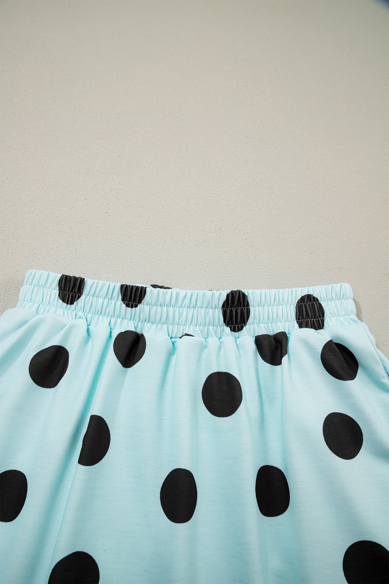 White Polka Dot Short Sleeve Top Casual Skort 2pcs Outfit-Two Piece Sets/Two Piece Dresses-[Adult]-[Female]-2022 Online Blue Zone Planet