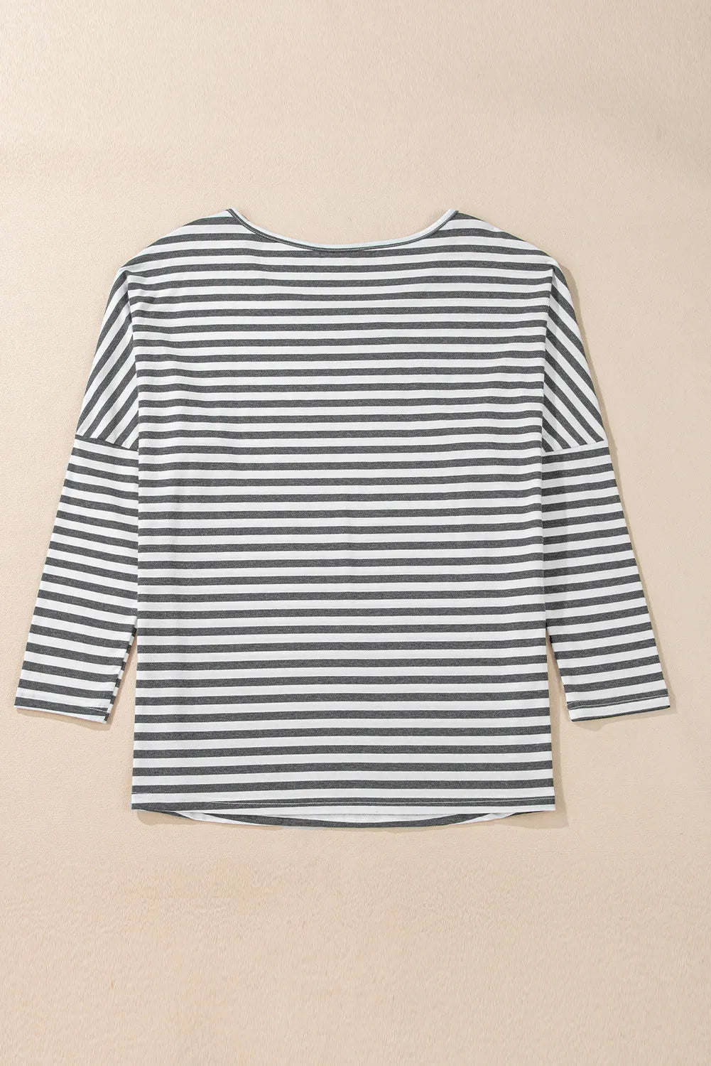 Striped Round Neck Long Sleeve Top-TOPS / DRESSES-[Adult]-[Female]-2022 Online Blue Zone Planet