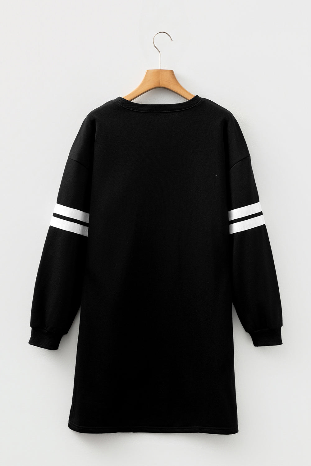 Orange Varsity Contrast Banded Sleeve Shift Sweatshirt Dress-TOPS / DRESSES-[Adult]-[Female]-2022 Online Blue Zone Planet