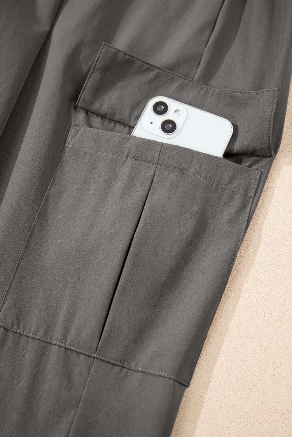 Medium Grey Elastic High Waist Pocketed Cargo Jogger Pants-Bottoms/Pants & Culotte-[Adult]-[Female]-2022 Online Blue Zone Planet