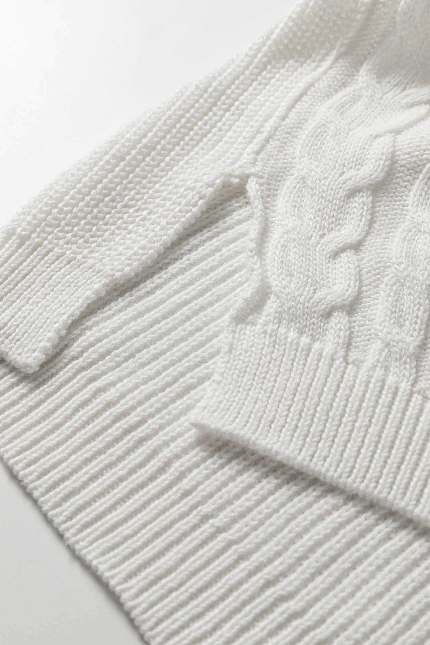 White Mix Texture Patchwork Contrast Stitch Mock Neck Sweater-TOPS / DRESSES-[Adult]-[Female]-2022 Online Blue Zone Planet