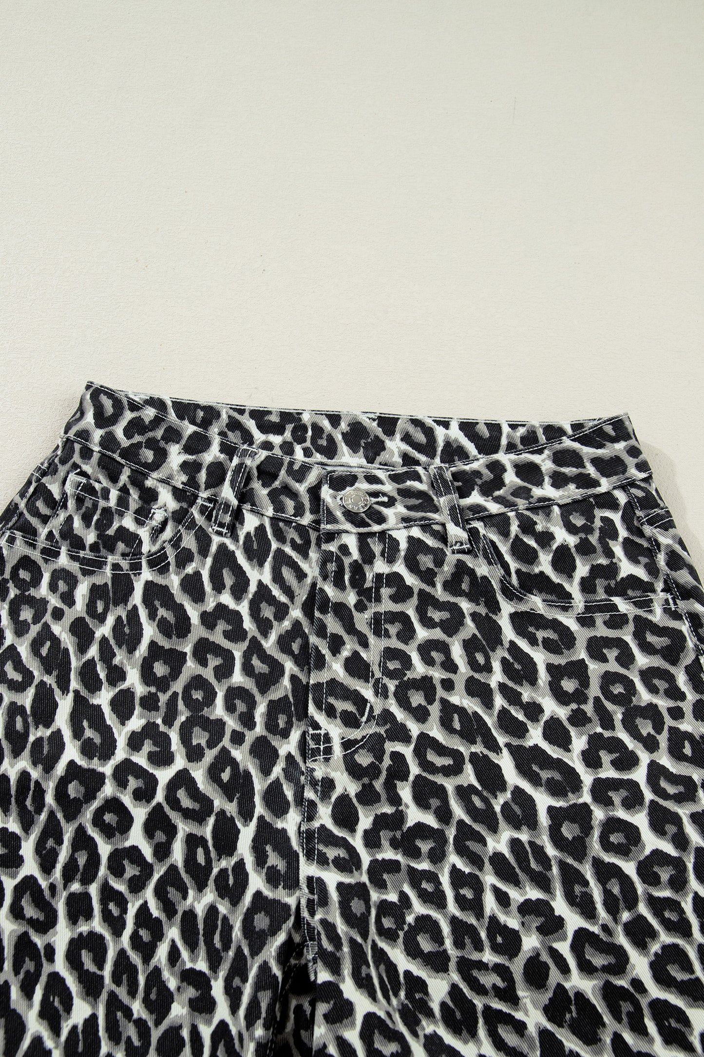 Black Leopard Print Barrel Jeans-Bottoms/Jeans-[Adult]-[Female]-2022 Online Blue Zone Planet