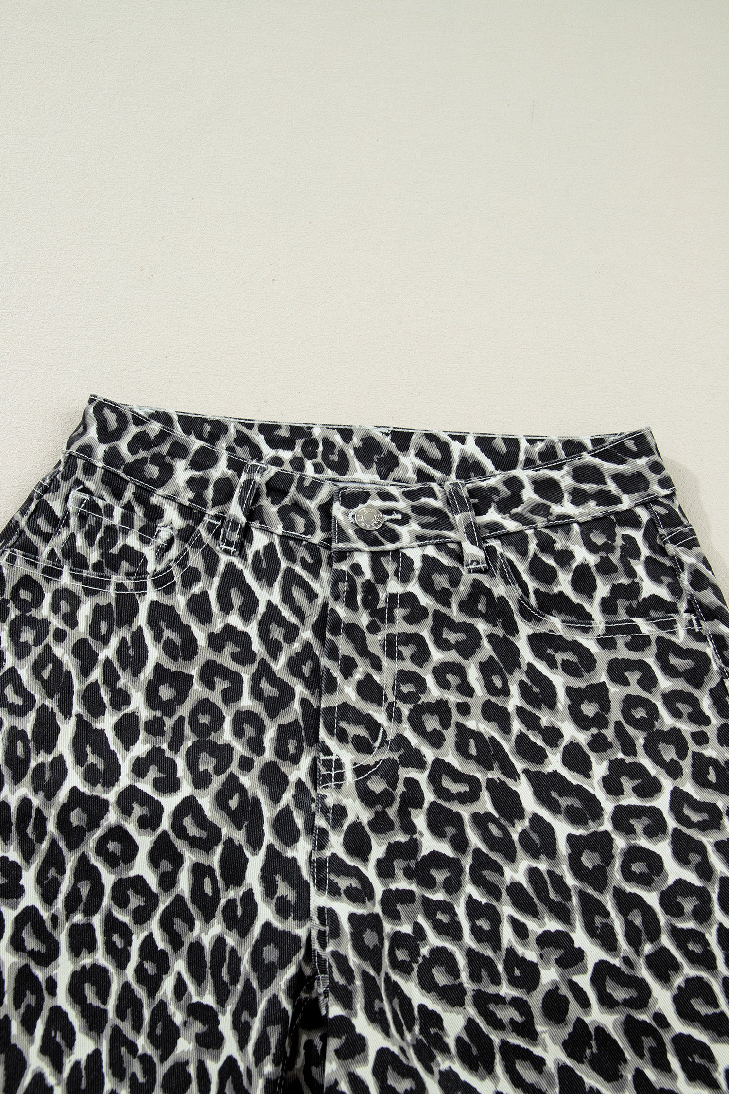 Black Leopard Print Barrel Jeans-Bottoms/Jeans-[Adult]-[Female]-2022 Online Blue Zone Planet