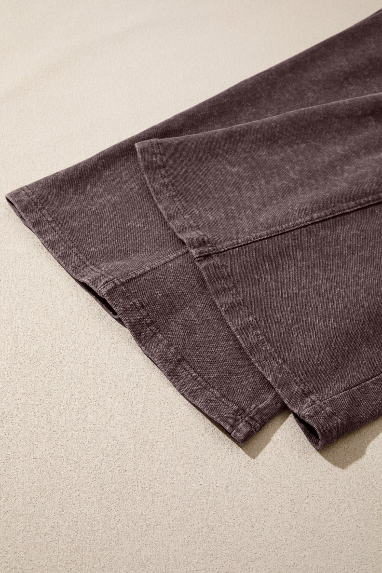 Dark Brown Cotton Mineral Wash Elastic Waist Drawstring Tie Detail Cargo Pants-Bottoms/Pants & Culotte-[Adult]-[Female]-2022 Online Blue Zone Planet