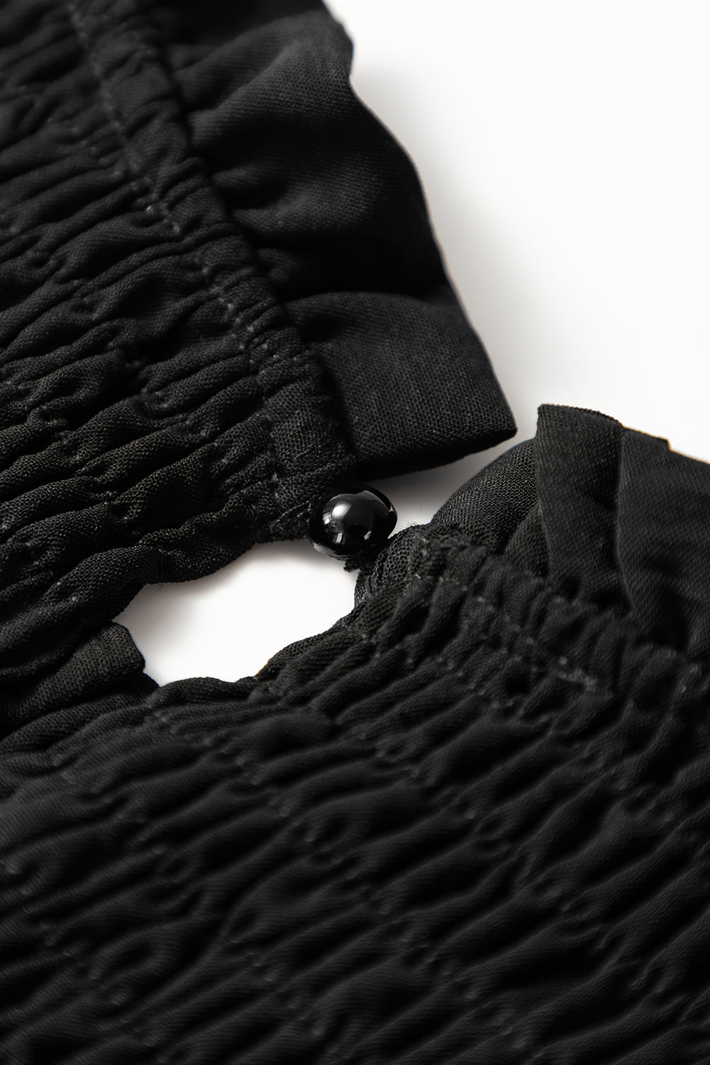 Black Ruffle Short Sleeve Shirred Peplum Top-Tops/Blouses & Shirts-[Adult]-[Female]-2022 Online Blue Zone Planet