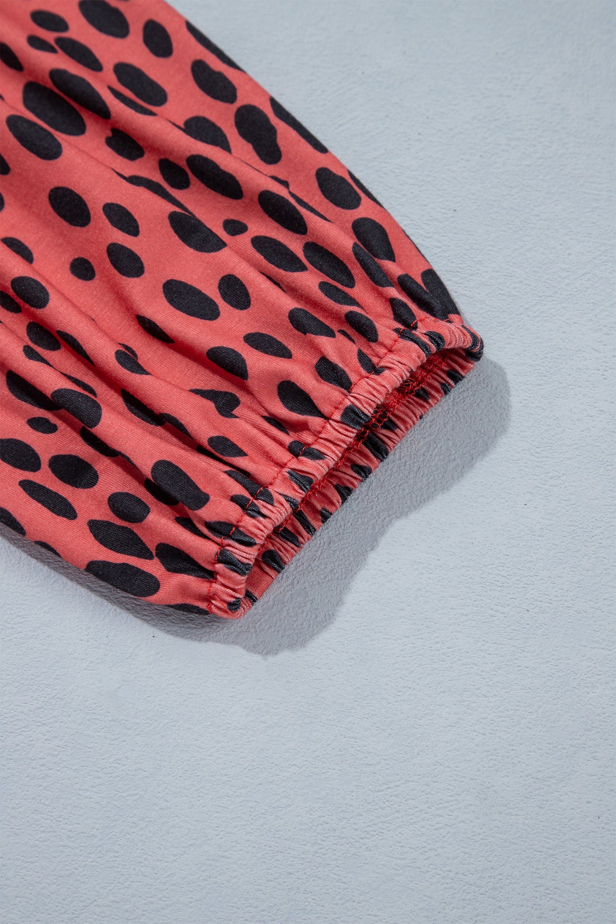 Red Leopard Print Long Sleeve V Neck Plus Size Midi Dress-TOPS / DRESSES-[Adult]-[Female]-2022 Online Blue Zone Planet