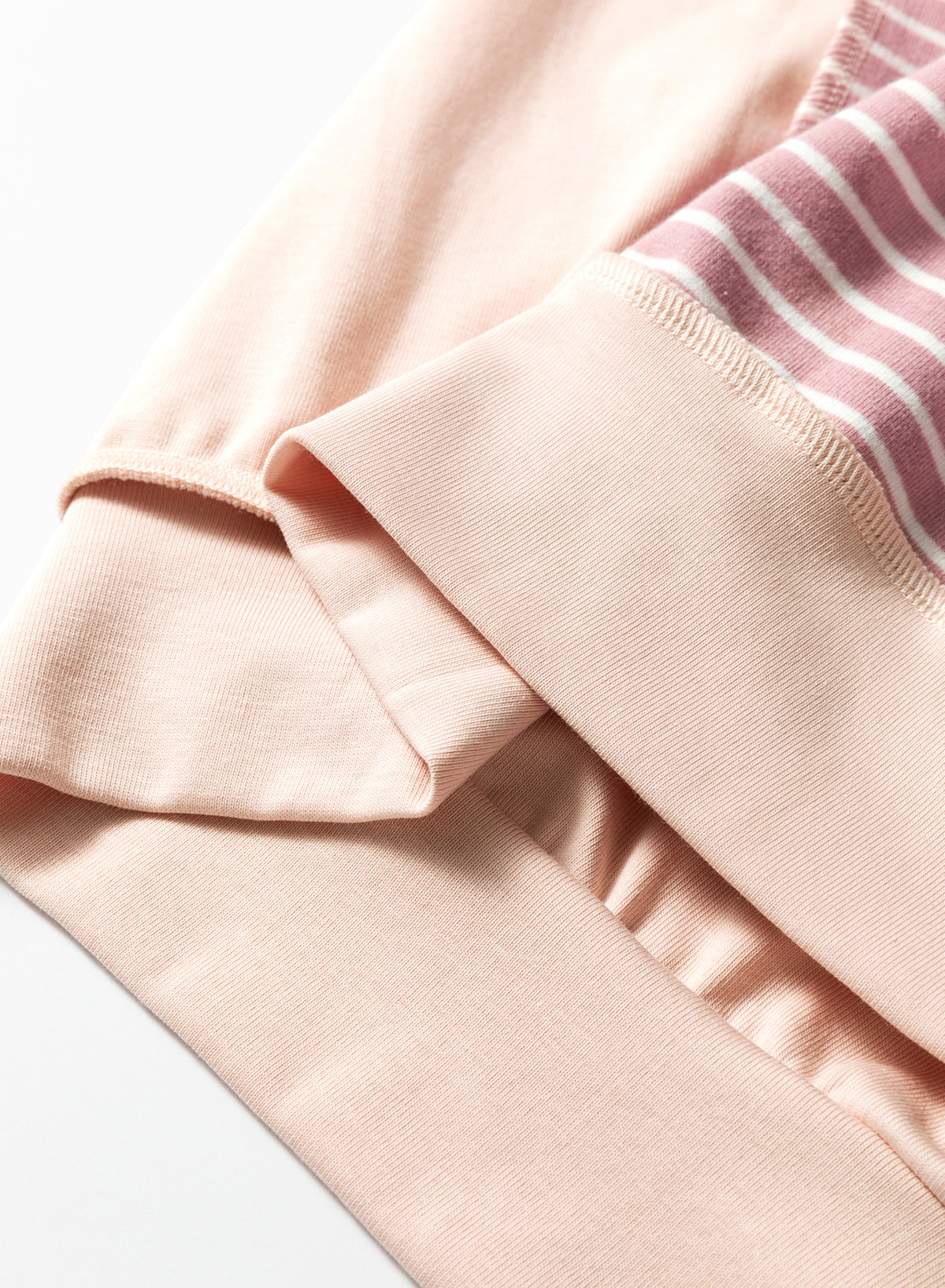 Pink Stripe Exposed Stitching Patchwork Casual Long Sleeve Top-Tops/Long Sleeve Tops-[Adult]-[Female]-2022 Online Blue Zone Planet