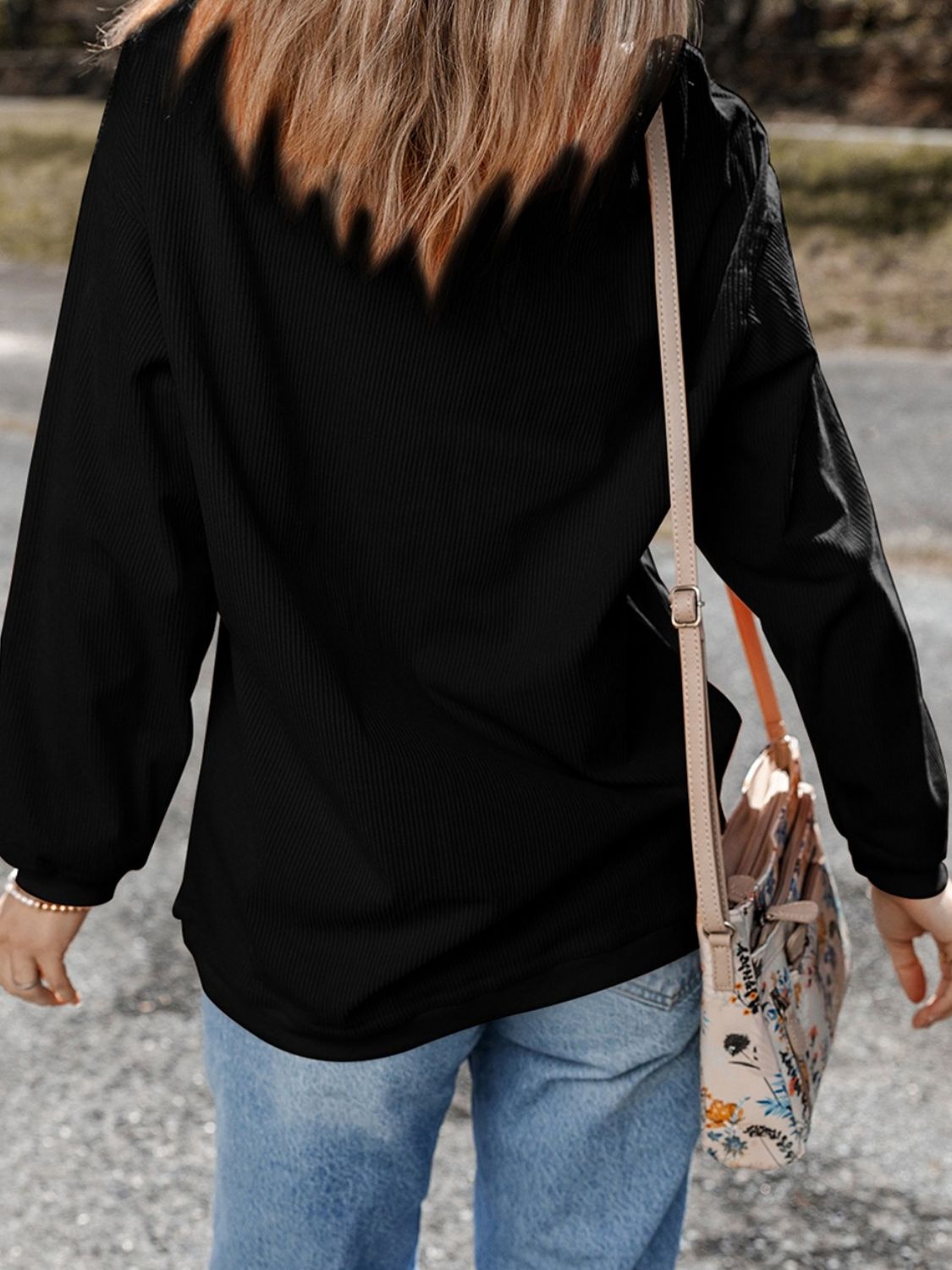 Sequin Round Neck Long Sleeve Sweatshirt-TOPS / DRESSES-[Adult]-[Female]-2022 Online Blue Zone Planet