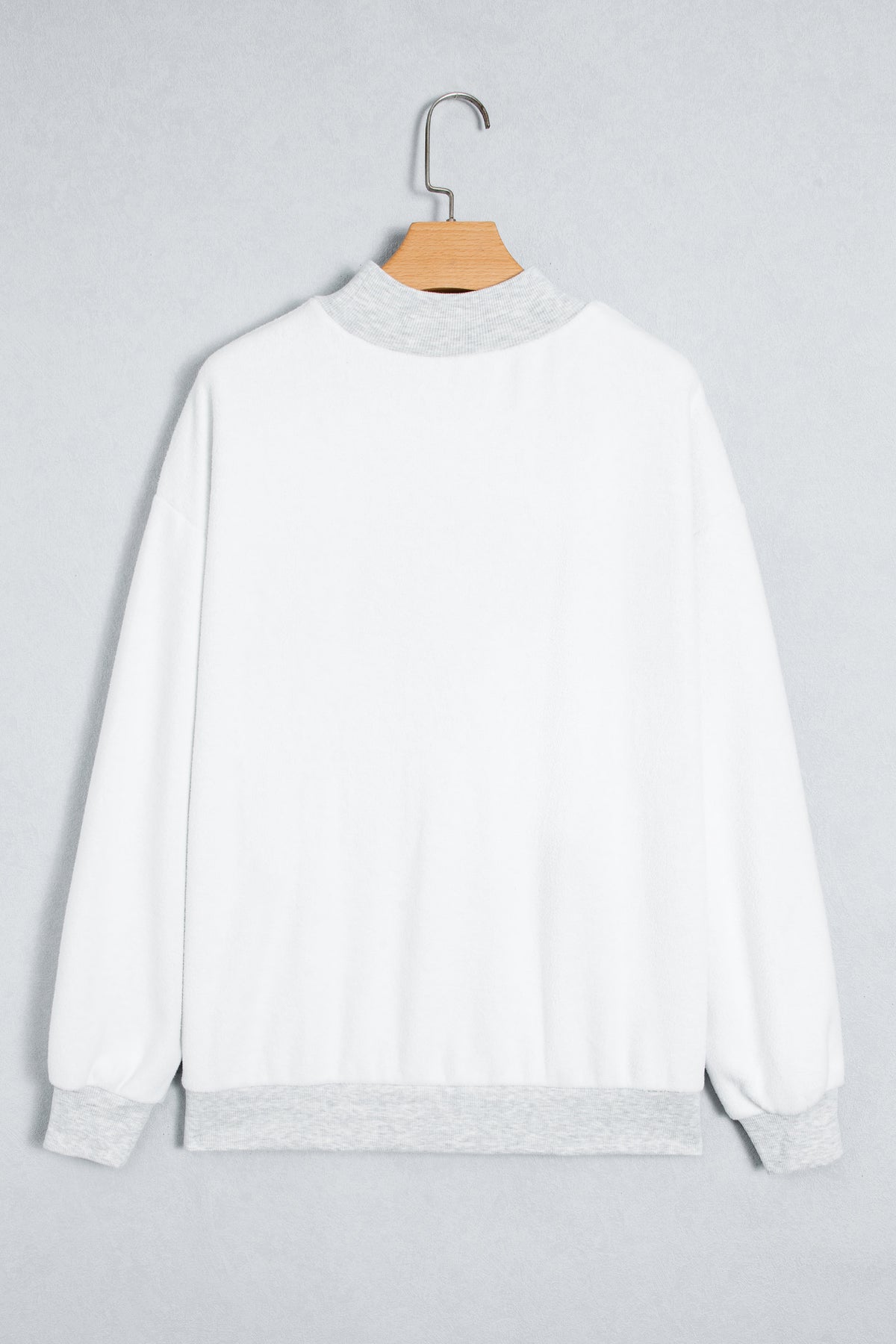 Light Grey High Neck GAMEDAY/ FOOTBALL Double Side Printed Reversible Sweatshirt-Tops/Sweatshirts & Hoodies-[Adult]-[Female]-2022 Online Blue Zone Planet