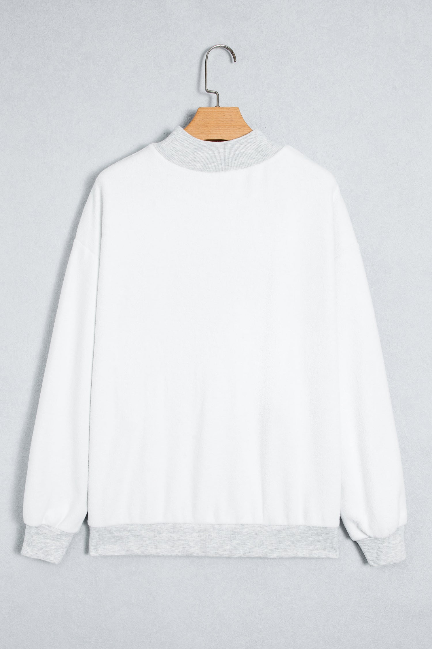 Light Grey High Neck GAMEDAY/ FOOTBALL Double Side Printed Reversible Sweatshirt-Tops/Sweatshirts & Hoodies-[Adult]-[Female]-2022 Online Blue Zone Planet