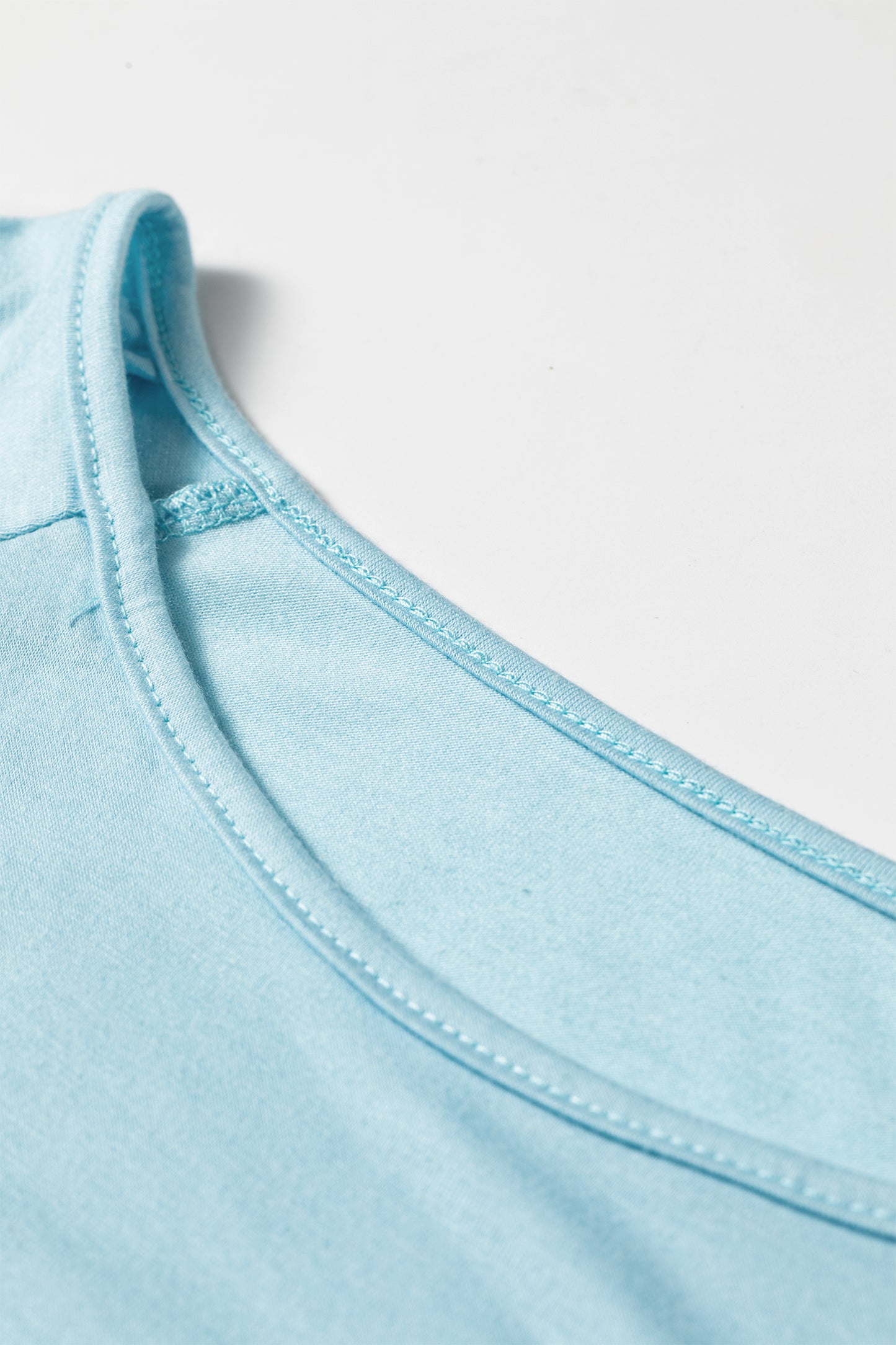Light Blue Ruffled Short Sleeve Plus Size Casual Blouse-Plus Size/Plus Size Tops/Plus Size Blouses & Shirts-[Adult]-[Female]-2022 Online Blue Zone Planet