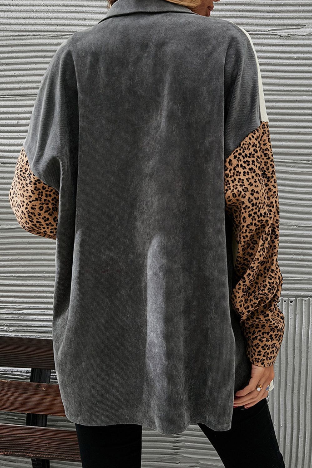 Leopard Button Up Drop Shoulder Jacket-TOPS / DRESSES-[Adult]-[Female]-2022 Online Blue Zone Planet