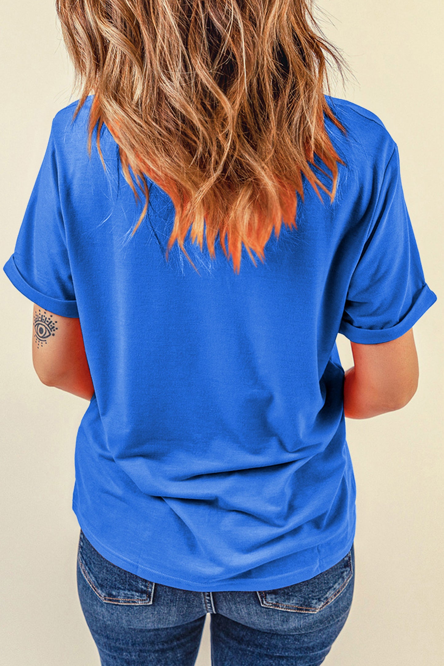 Dark Blue GAME DAY Checkered Print Rugby Graphic T Shirt-Graphic/Graphic Tees-[Adult]-[Female]-2022 Online Blue Zone Planet