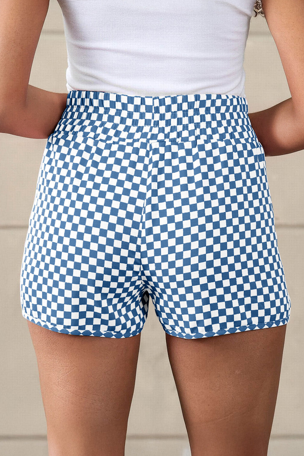 Blue Leopard High Waisted Athletic Shorts-Bottoms/Casual Shorts-[Adult]-[Female]-2022 Online Blue Zone Planet