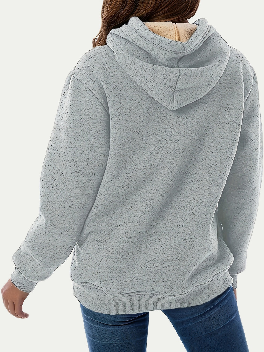 Drawstring Long Sleeve Hoodie with Kangaroo Pocket-TOPS / DRESSES-[Adult]-[Female]-2022 Online Blue Zone Planet