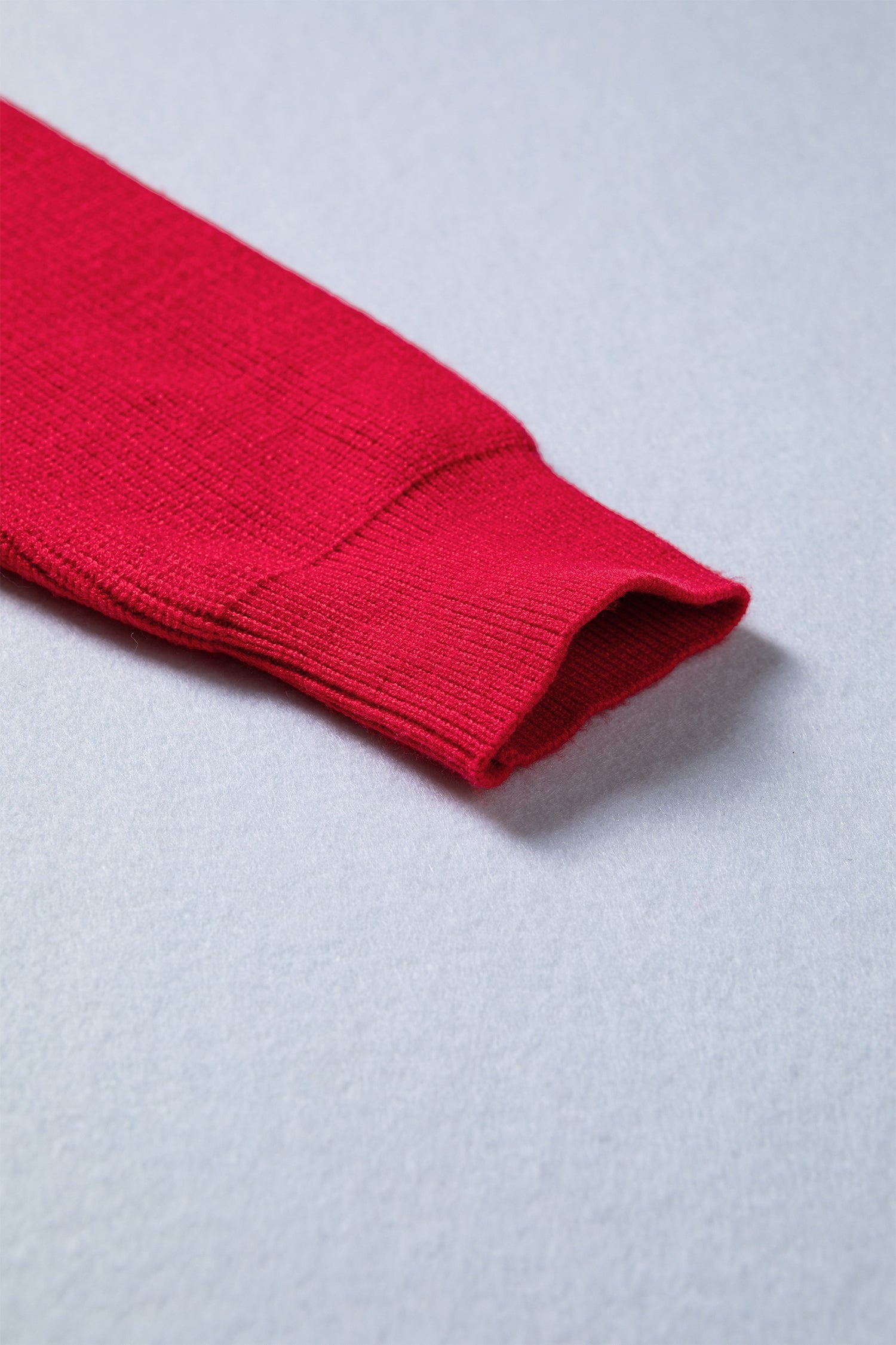 Fiery Red Bow Embroidered Graphic Ribbed Sweater Top-TOPS / DRESSES-[Adult]-[Female]-2022 Online Blue Zone Planet