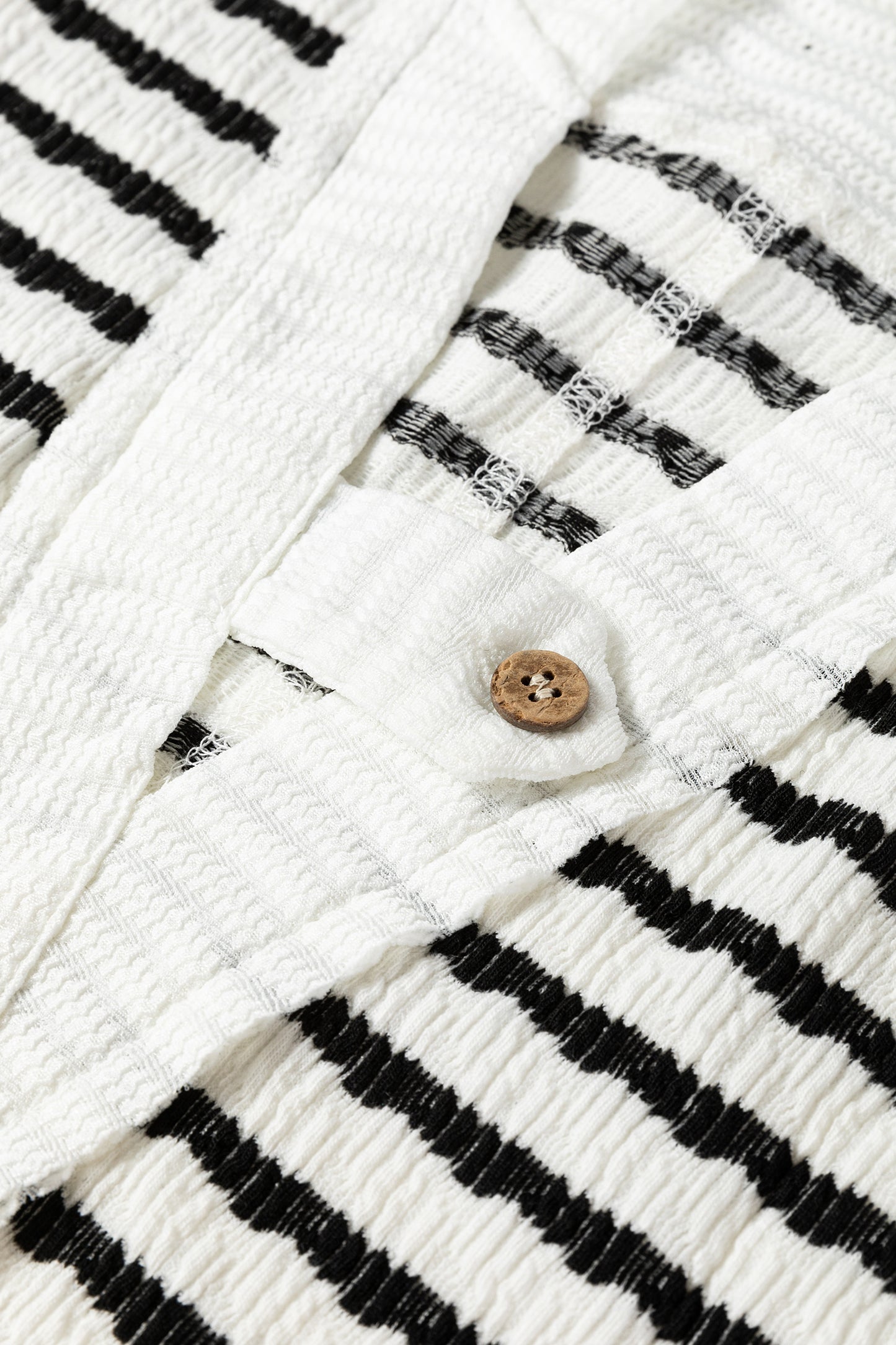 Black Stripe Textured Hooded V Neck Casual Long Sleeve Top-Tops / Dresses-[Adult]-[Female]-2022 Online Blue Zone Planet