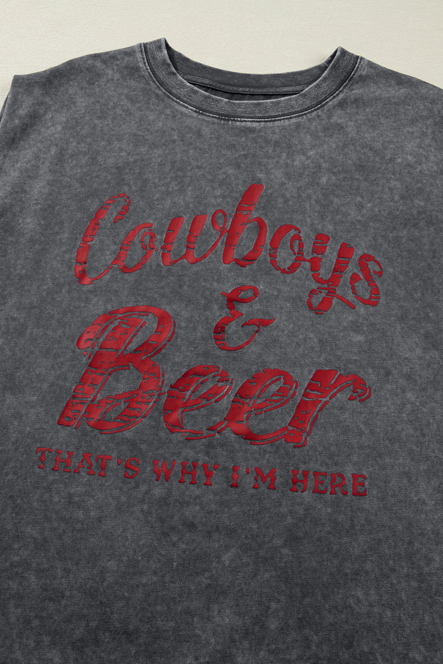 Sleet Cowboy & Beer Western Graphic Mineral Wash Tank Top-Tops/Tank Tops-[Adult]-[Female]-2022 Online Blue Zone Planet