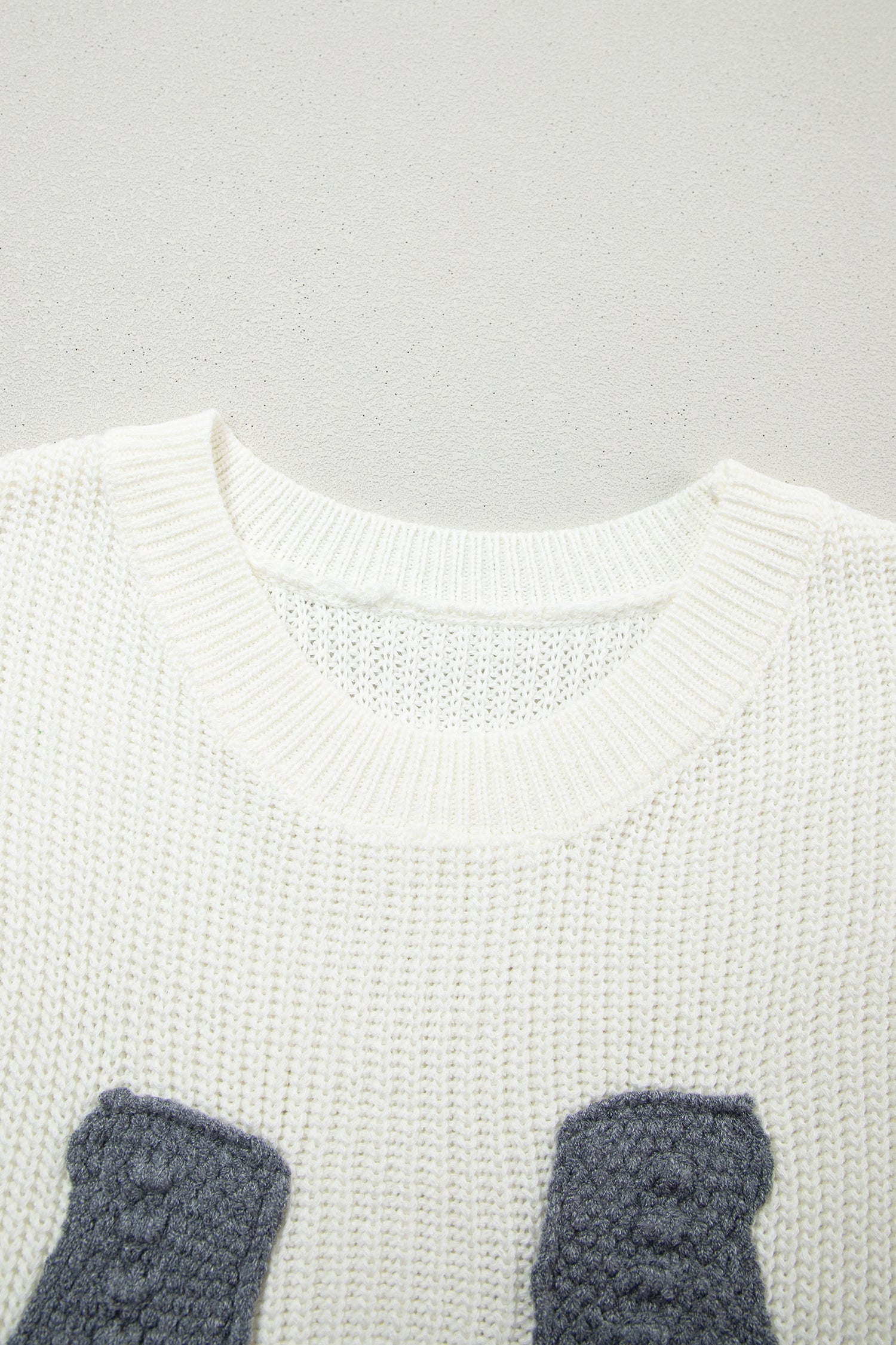 Turquoise Crochet Horseshoe Short Sleeve Knit Sweater-TOPS / DRESSES-[Adult]-[Female]-2022 Online Blue Zone Planet