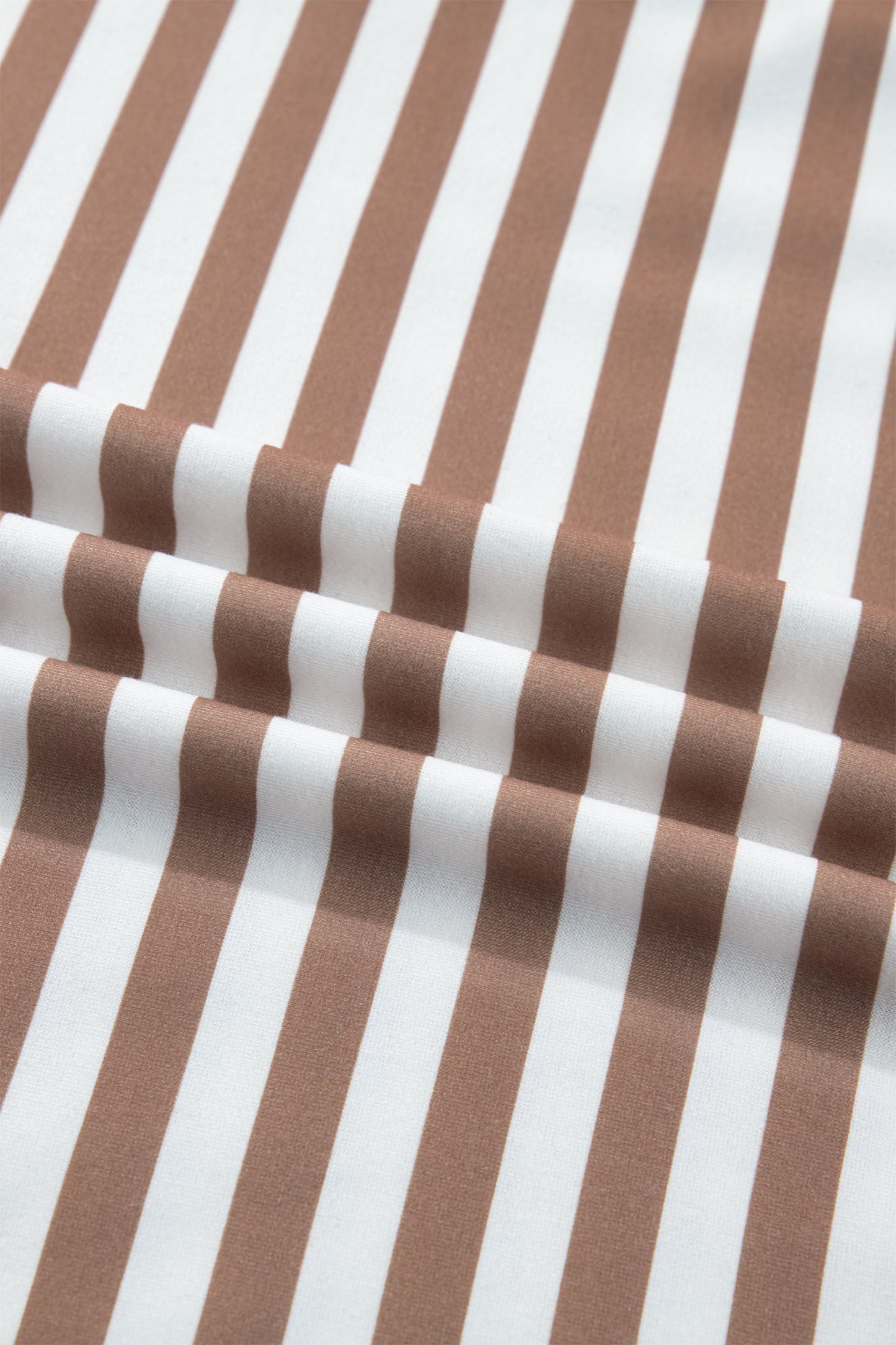 Orange Stripe Short Bubble Sleeve T Shirt-Tops/Tops & Tees-[Adult]-[Female]-2022 Online Blue Zone Planet