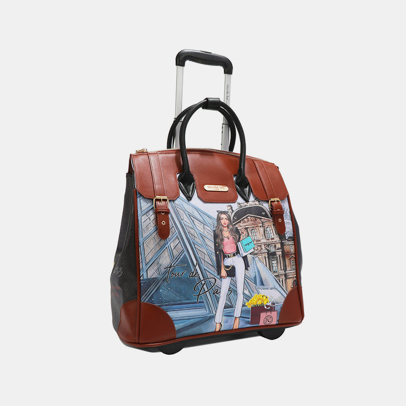 Nicole Lee USA Printed Rolling Tote Bag-HANDBAGS-[Adult]-[Female]-2022 Online Blue Zone Planet