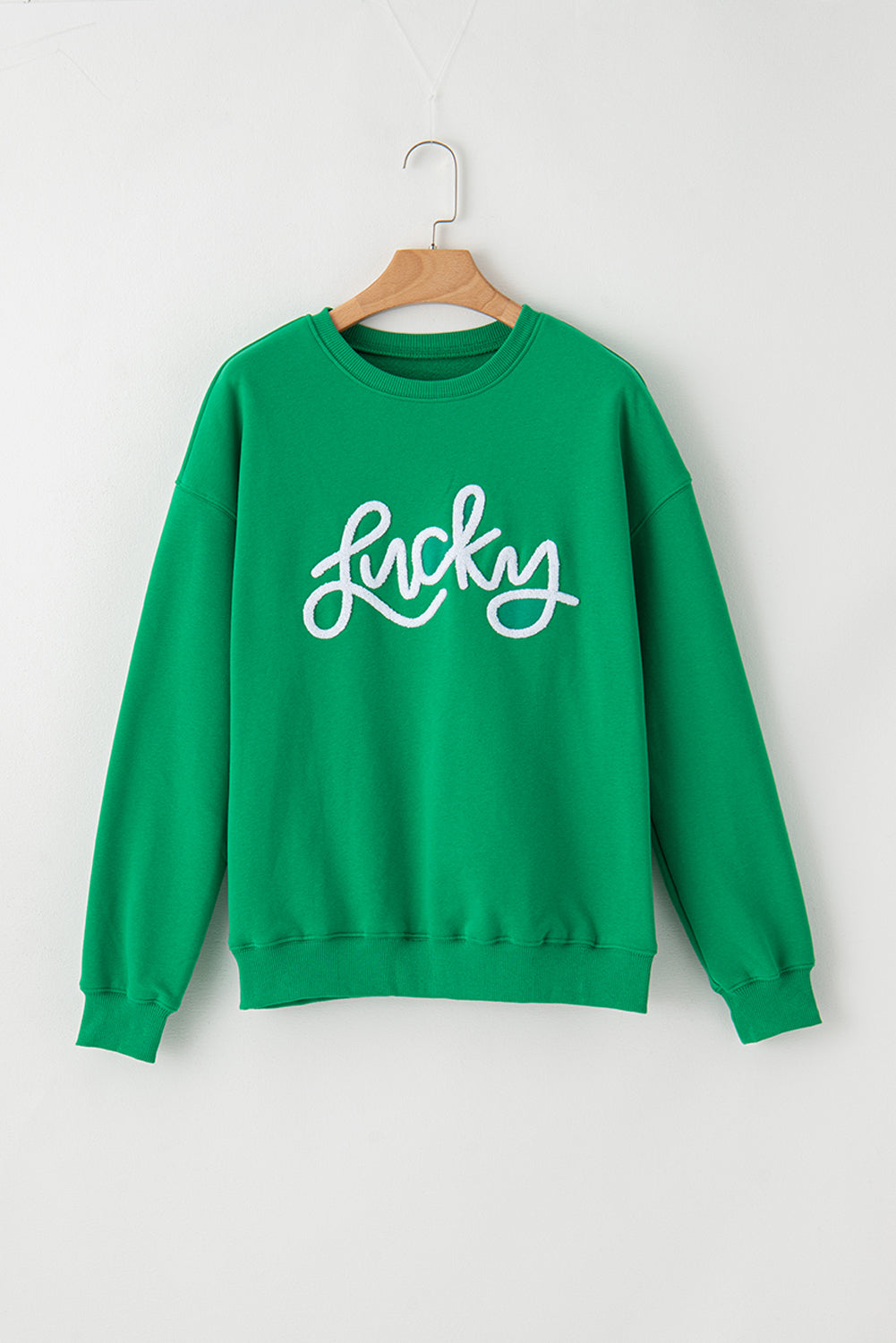 St. Patrick's Lucky Sequined Top Loose T-Shirt-Sweatshirts & Hoodies-[Adult]-[Female]-2022 Online Blue Zone Planet