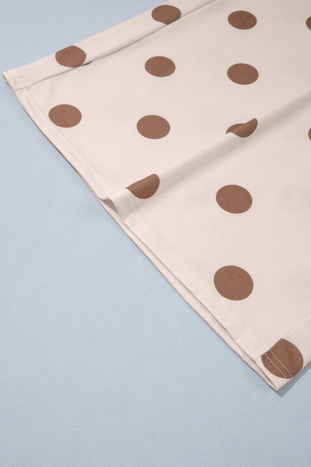 Khaki Polka Dot Elastic Waist Wide Leg Plus Size Pants-Plus Size/Plus Size Bottoms-[Adult]-[Female]-2022 Online Blue Zone Planet
