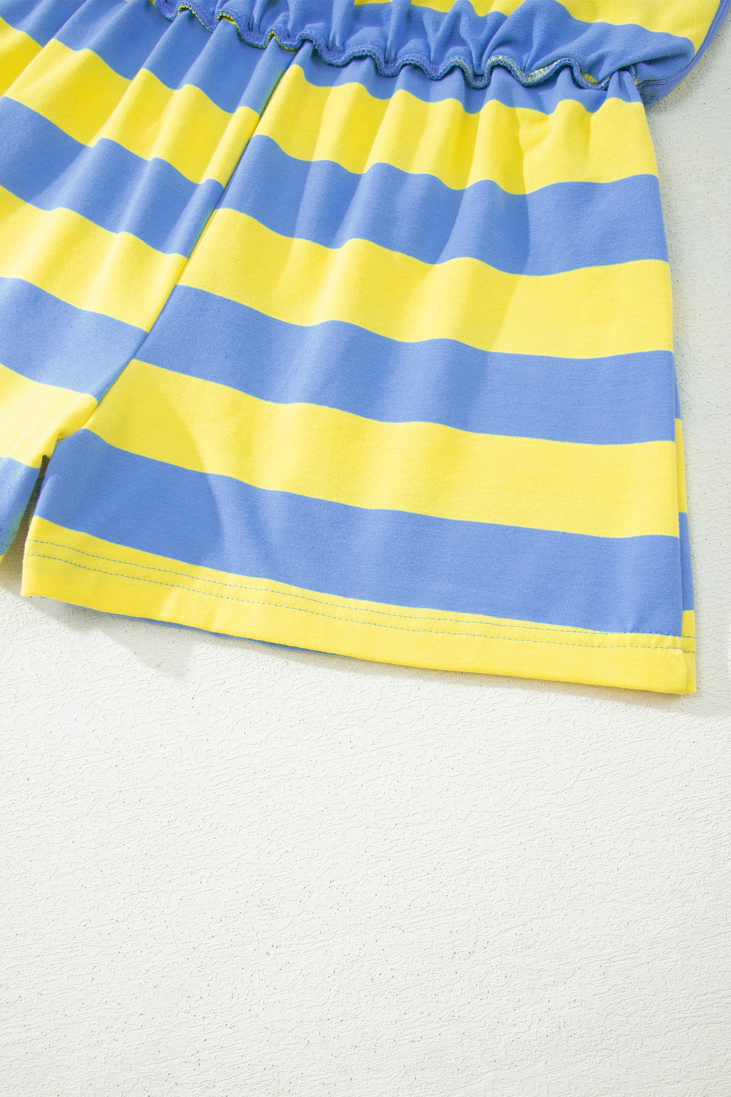 Yellow Stripe Dolman Tee Drawstring Skort Athletic 2pcs Set-Two Piece Sets/Short Sets-[Adult]-[Female]-2022 Online Blue Zone Planet