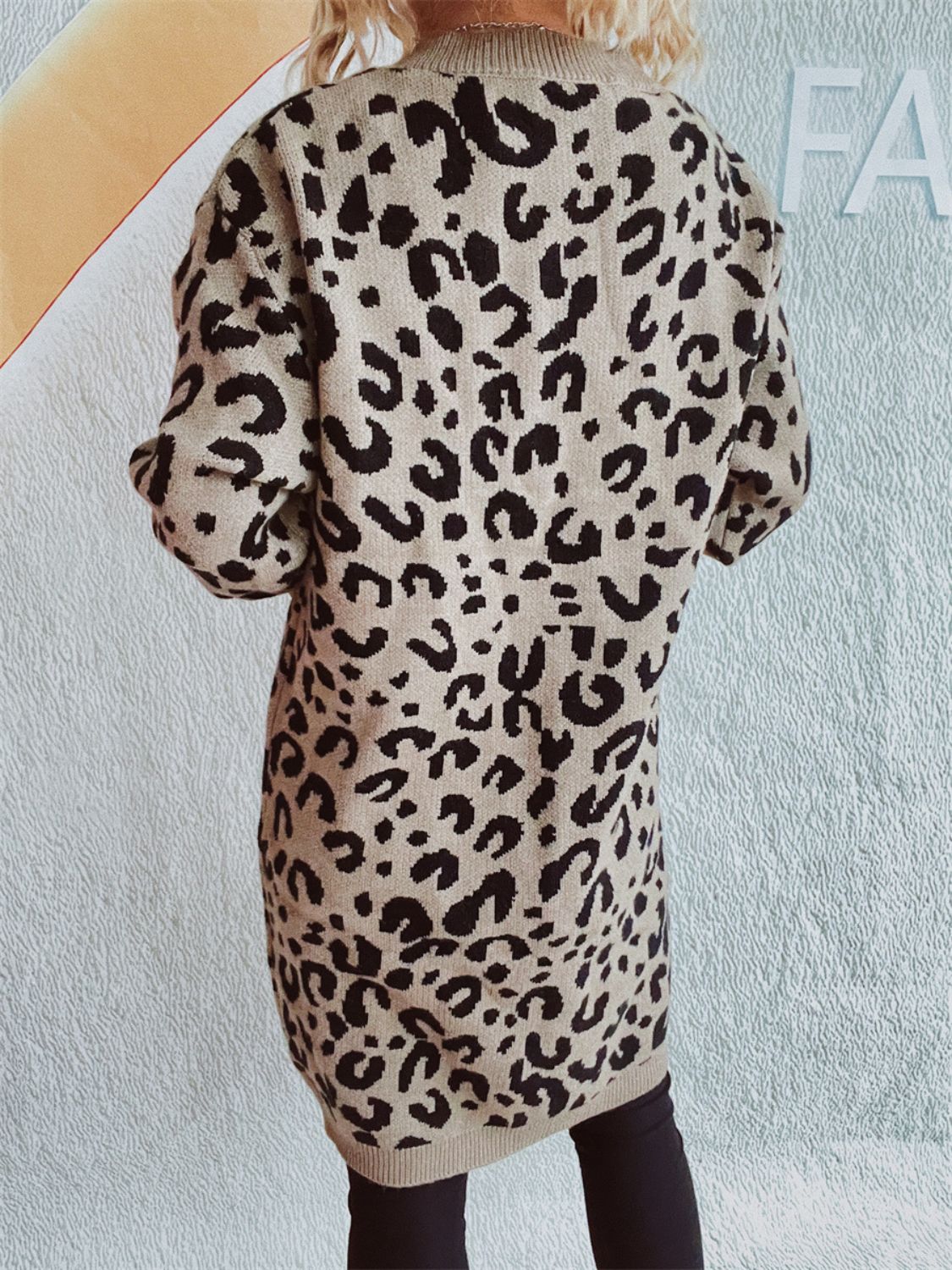 Leopard Round Neck Long Sleeve Sweater-TOPS / DRESSES-[Adult]-[Female]-2022 Online Blue Zone Planet