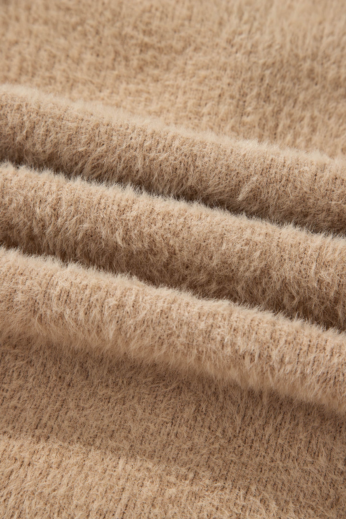 Smoke Gray Fuzzy Buttoned Front Midi Solid Cardigan-Sweaters & Cardigans/Cardigans-[Adult]-[Female]-2022 Online Blue Zone Planet