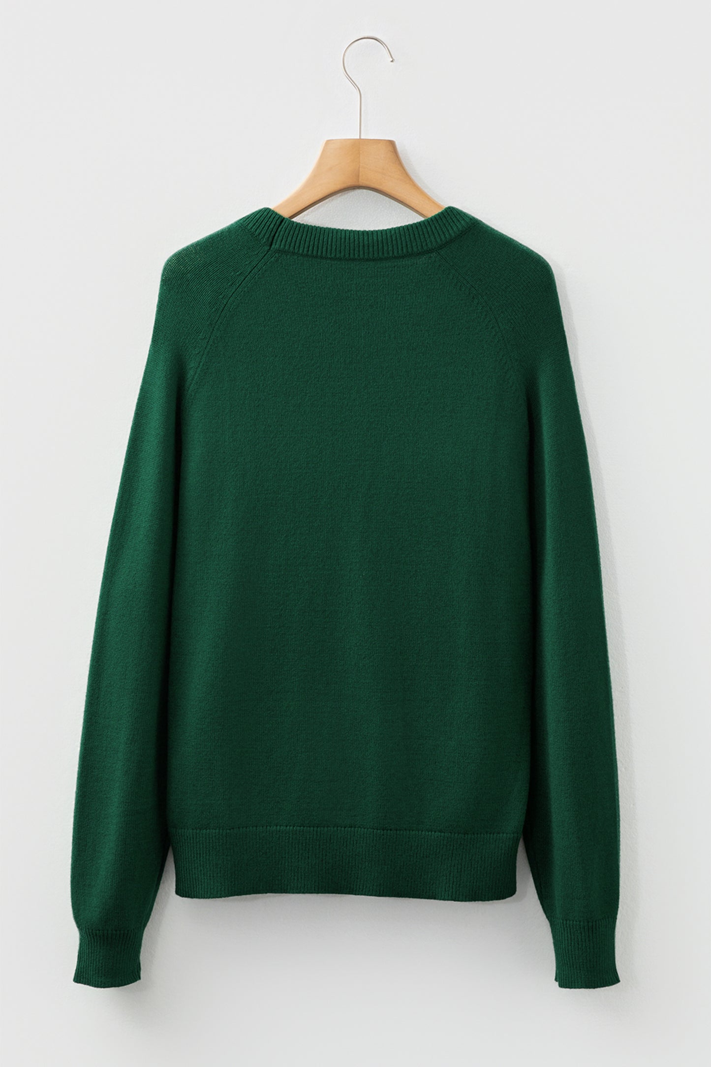 Blackish Green Merry Letter Pattern Christmas Raglan Sleeve Sweater-TOPS / DRESSES-[Adult]-[Female]-2022 Online Blue Zone Planet