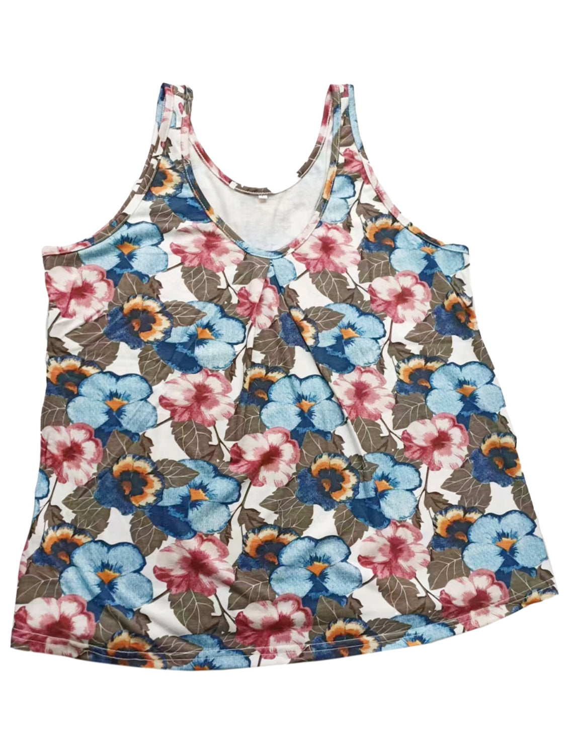 Shiny Printed Scoop Neck Wide Strap Tank-TOPS / DRESSES-[Adult]-[Female]-2022 Online Blue Zone Planet