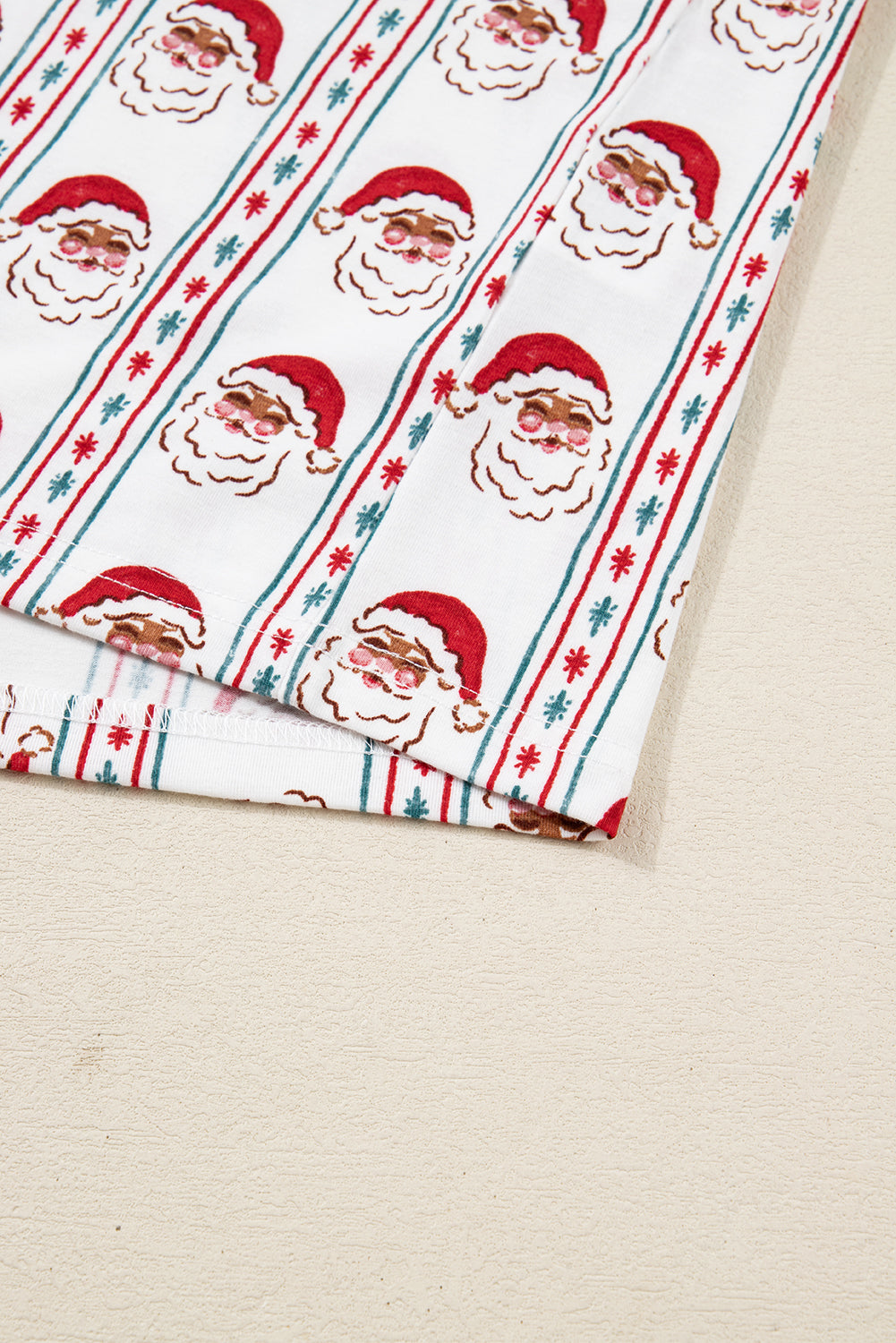 White Christmas Santa Claus Print Long Sleeve Pajama Set-Loungewear Set-[Adult]-[Female]-2022 Online Blue Zone Planet