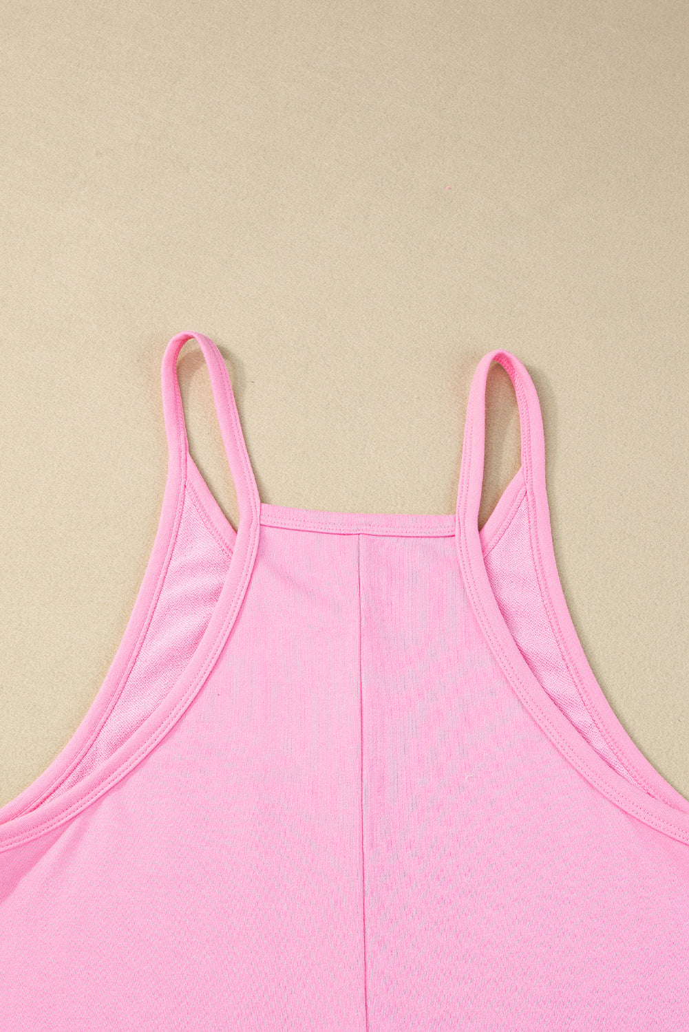 Pink Sleeveless Pocketed V Neck Jersey Romper Blue Zone Planet