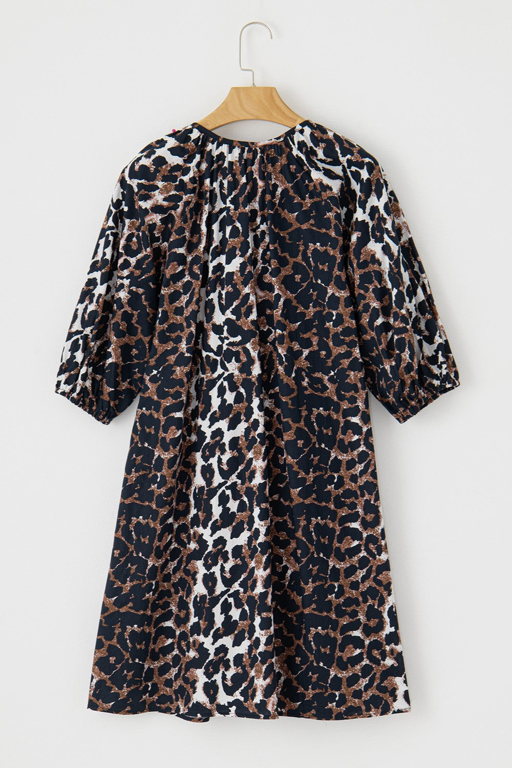 Leopard Button Up Half Sleeve Mini Dress-TOPS / DRESSES-[Adult]-[Female]-2022 Online Blue Zone Planet