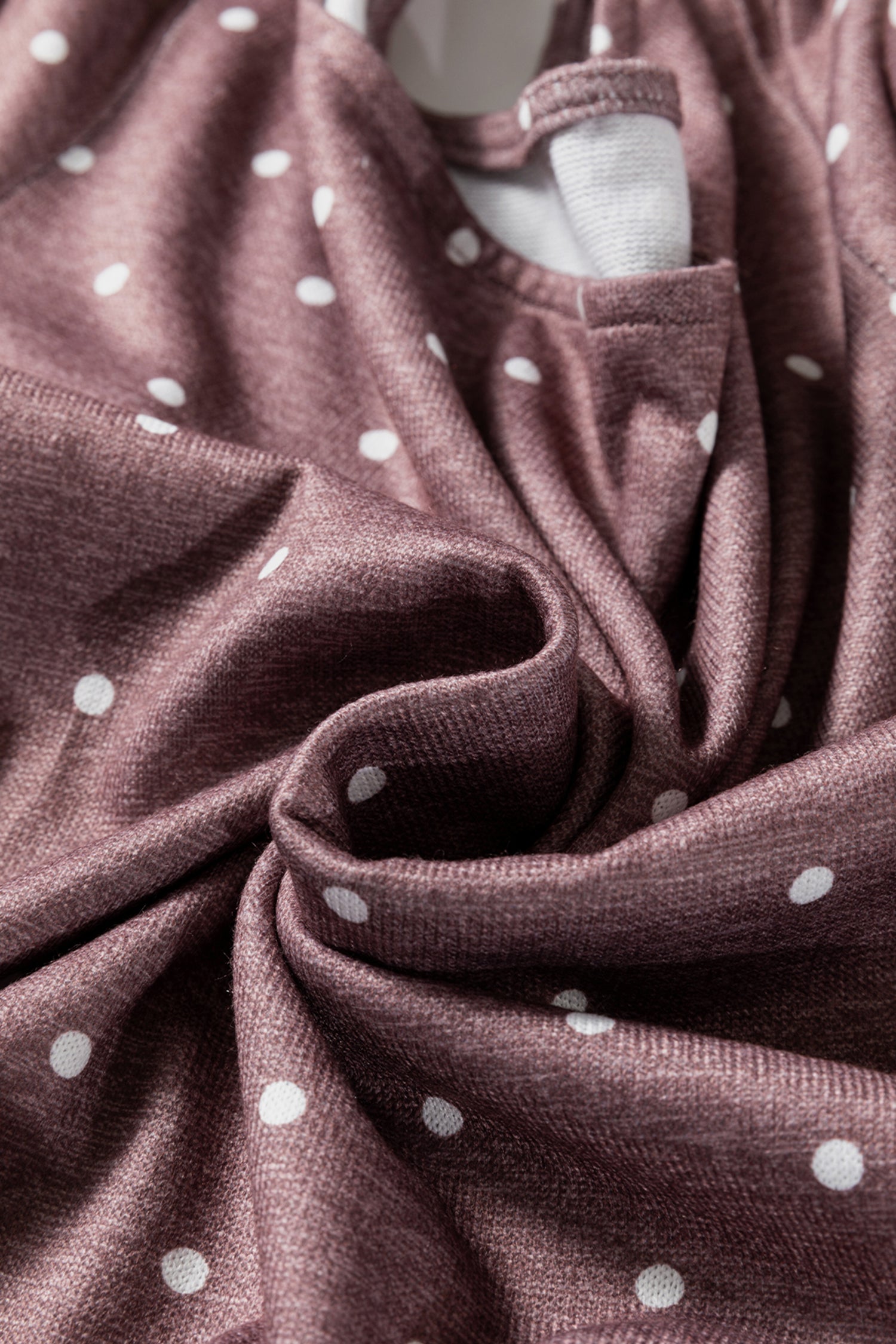 Dark Brown Polka Dot Boat Neck Knit Long Sleeve T Shirt-Tops/Long Sleeve Tops-[Adult]-[Female]-2022 Online Blue Zone Planet