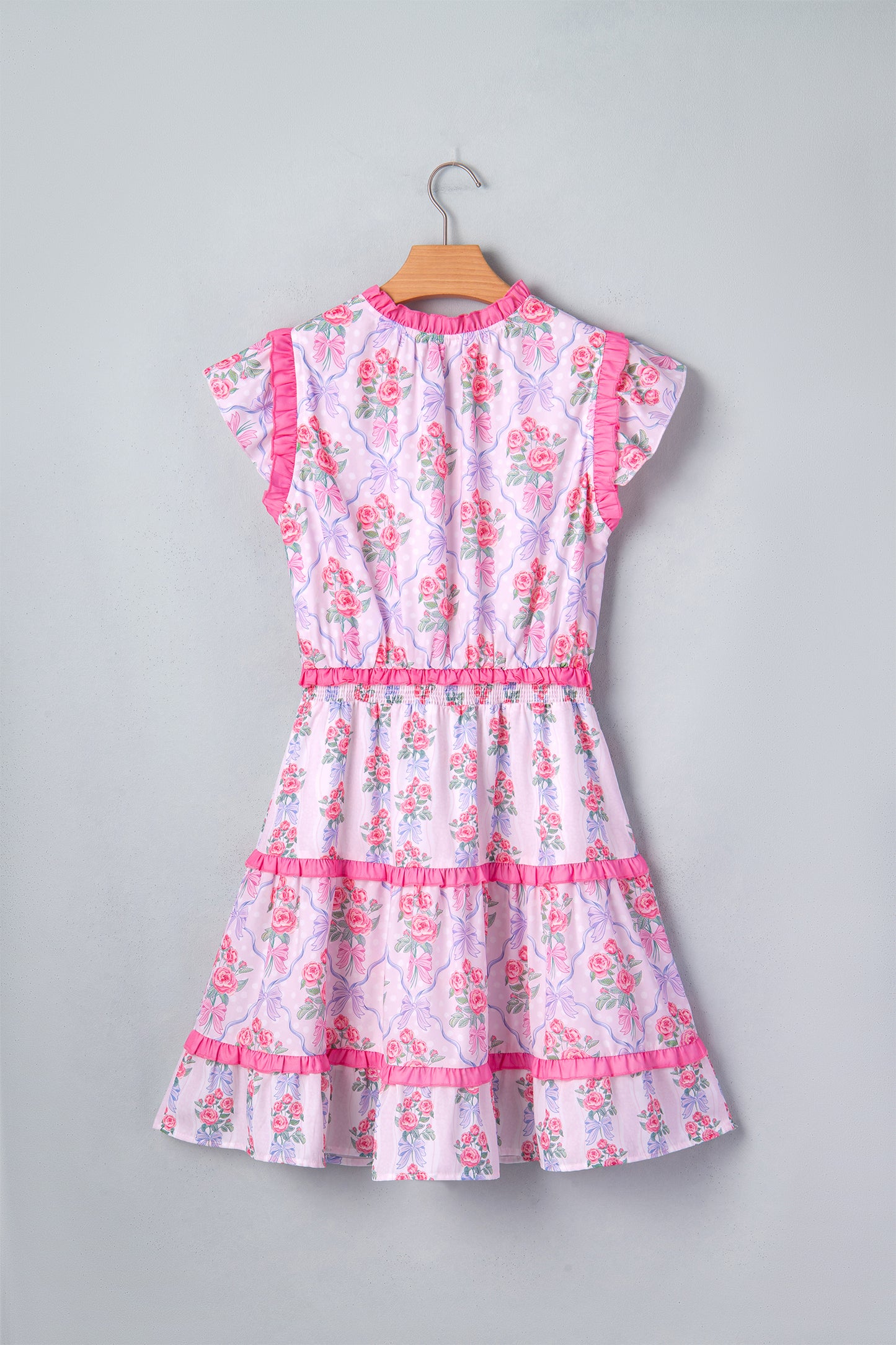 Purple Tiered Ruffles Sleeveless Summer Floral Dress-Dresses/Floral Dresses-[Adult]-[Female]-2022 Online Blue Zone Planet