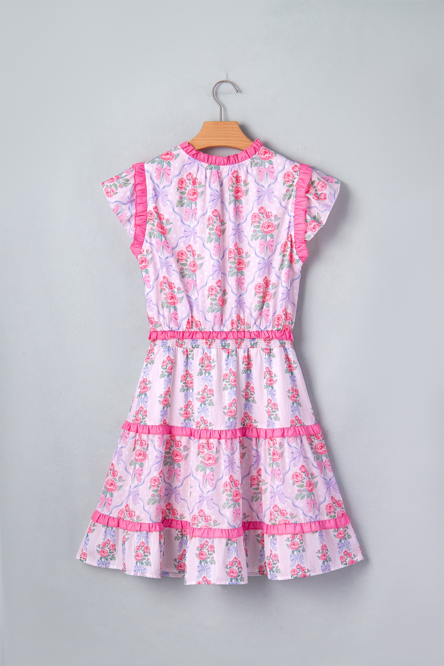 Purple Tiered Ruffles Sleeveless Summer Floral Dress-Dresses/Floral Dresses-[Adult]-[Female]-2022 Online Blue Zone Planet