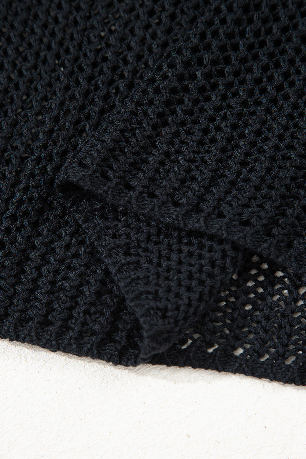 Black Crochet Hollow-Out Jumper Top Sweater-Sweaters & Cardigans/Sweaters-[Adult]-[Female]-2022 Online Blue Zone Planet
