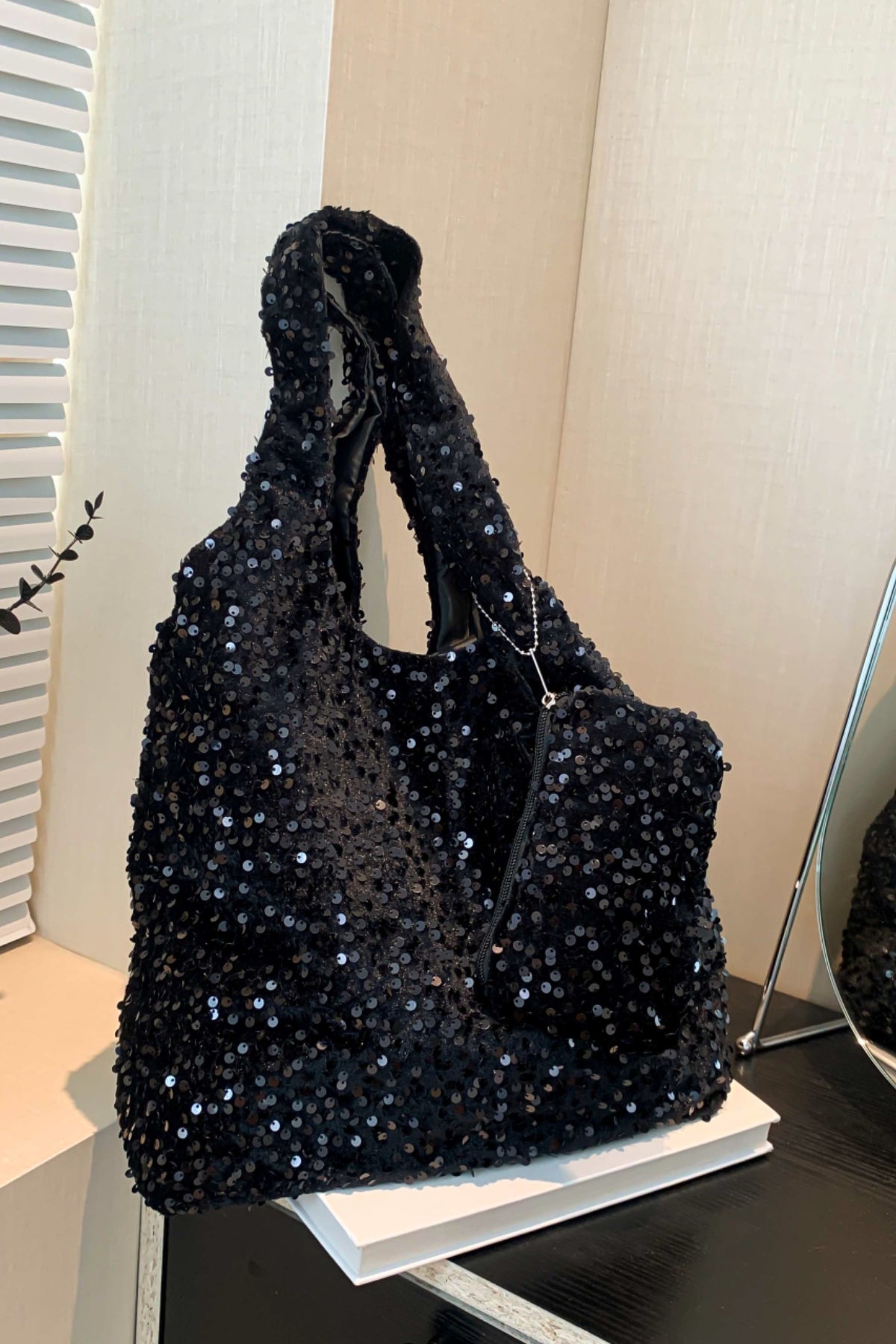 Sequin Polyester Handbag-HANDBAGS-[Adult]-[Female]-2022 Online Blue Zone Planet