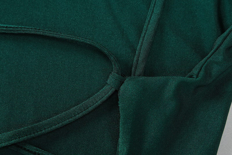 Tina's Backless Dark Green Strappy Mini Cocktail Dress-TOPS / DRESSES-[Adult]-[Female]-2022 Online Blue Zone Planet