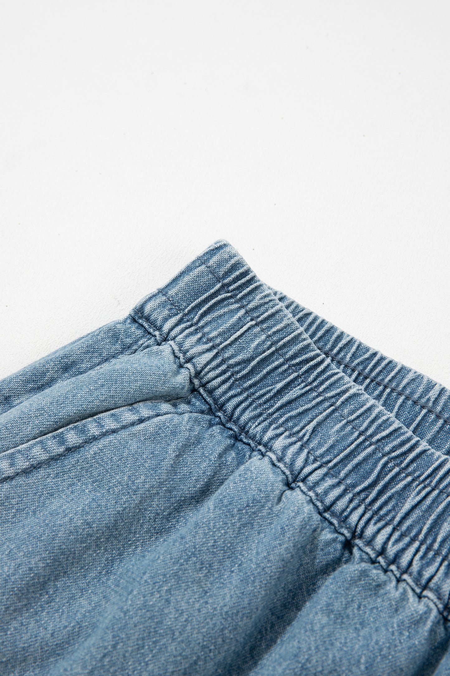 Beau Blue Frayed Floral Patch Wide Leg Raw Hem Wide Leg Jeans-Bottoms/Jeans-[Adult]-[Female]-2022 Online Blue Zone Planet