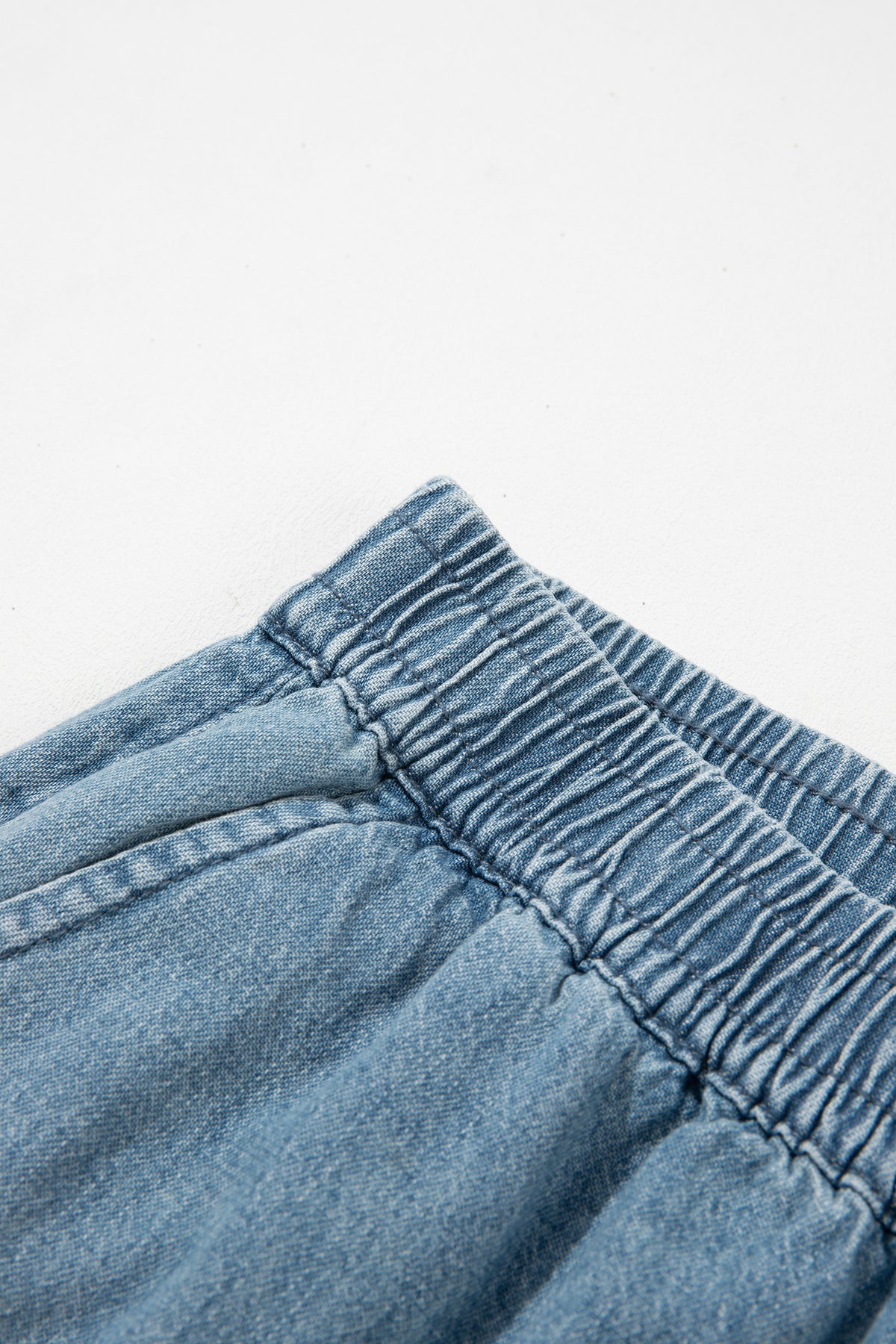 Beau Blue Frayed Floral Patch Wide Leg Raw Hem Wide Leg Jeans-Bottoms/Jeans-[Adult]-[Female]-2022 Online Blue Zone Planet
